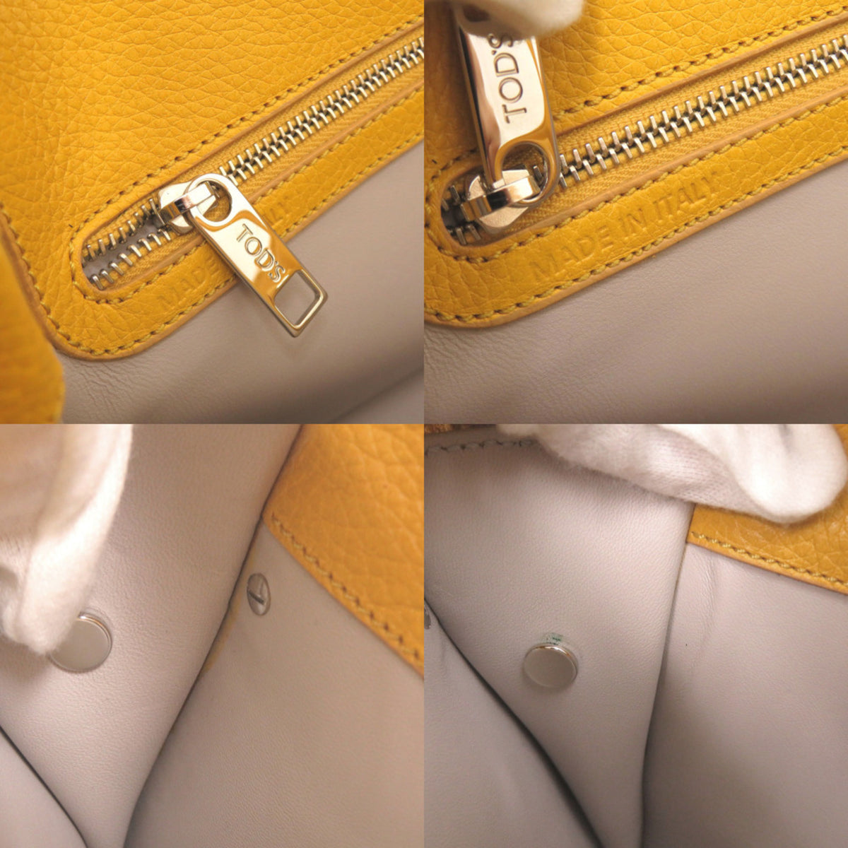 Tod's Yellow Leather Handbag Shoulder Bag (Pre-Owned)