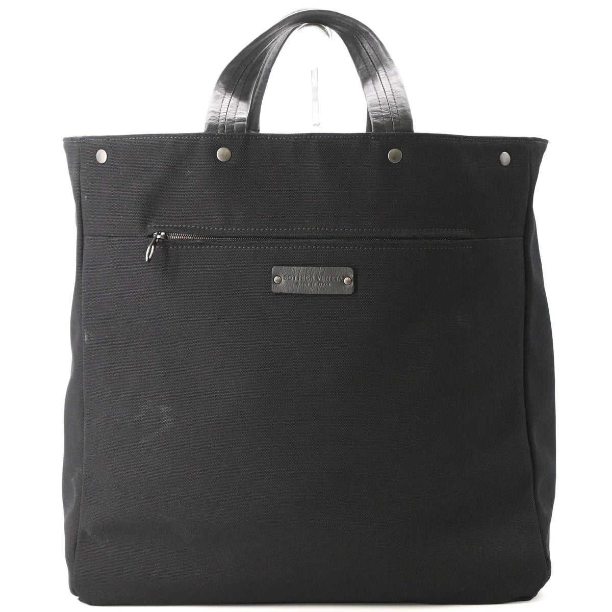 Bottega Veneta Black Canvas Shoulder Bag (Pre-Owned)