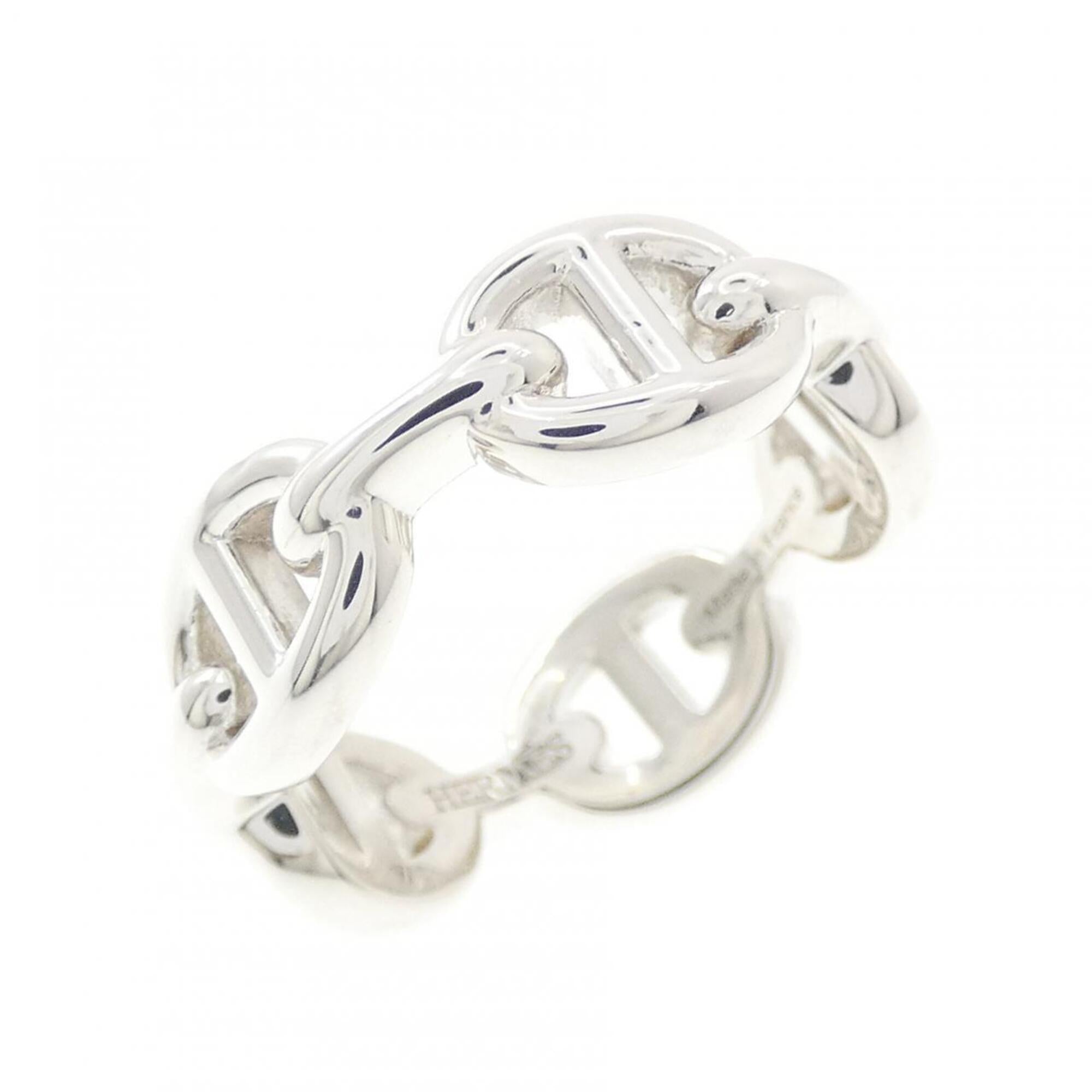 Hermes Silver 925 Band Ring (Pre-Owned)