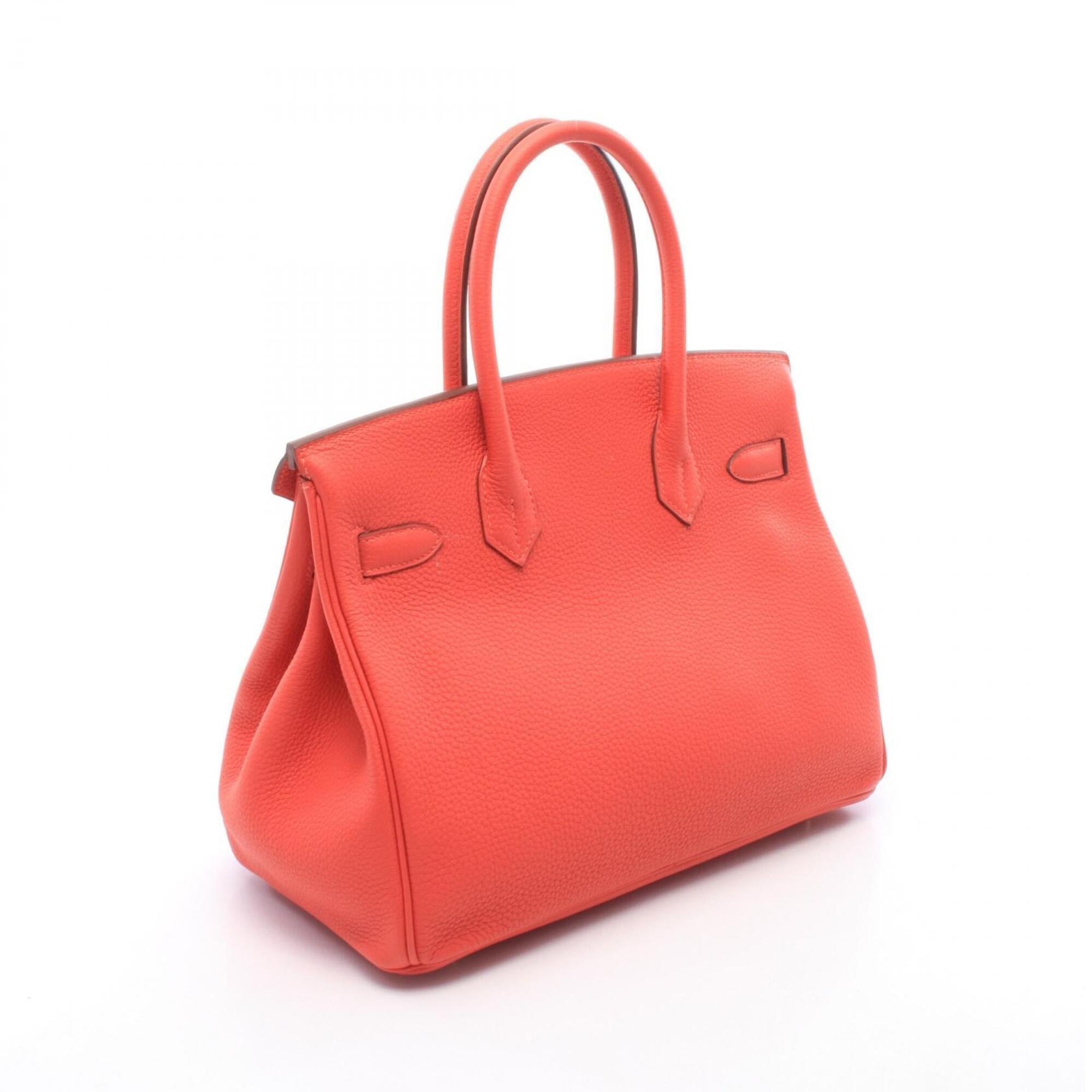 Hermes Bougainvillier Red Color Leather Togo Leather Handbag (Pre-Owned)