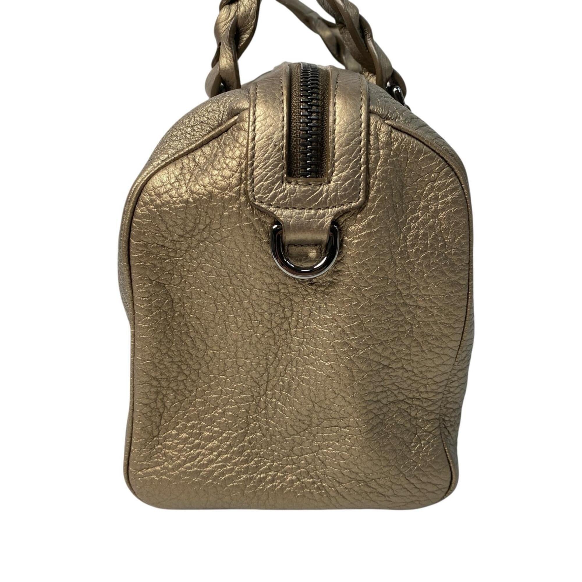 Loewe Gold Leather Boston Bag Handbag (Pre-Owned)