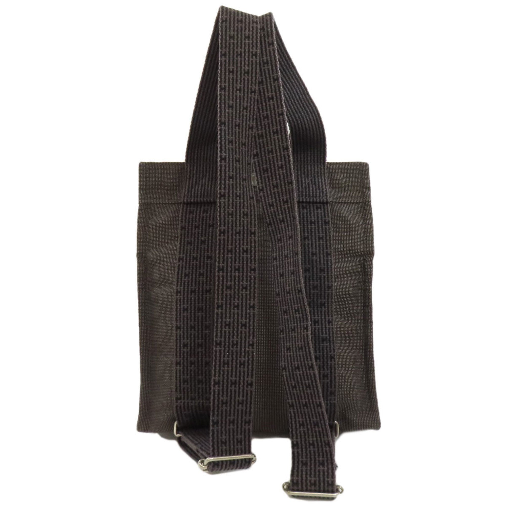 Hermes Her Line Gray Canvas Backpack (Pre-Owned)