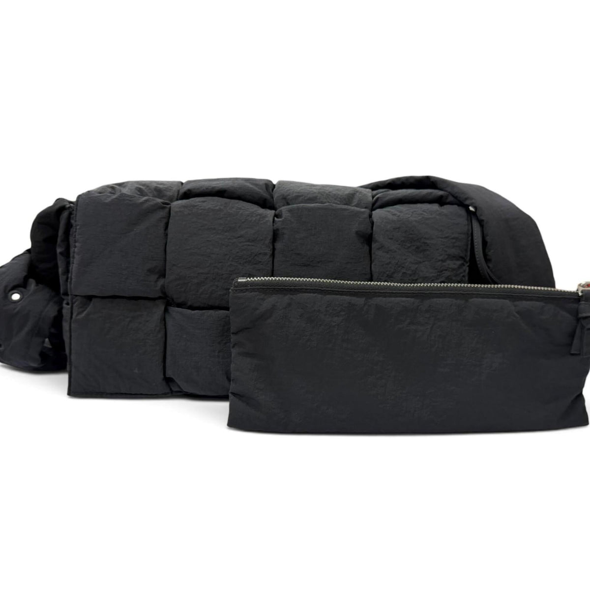 Bottega Veneta Black Nylon Shoulder Bag Sling Bag (Pre-Owned)