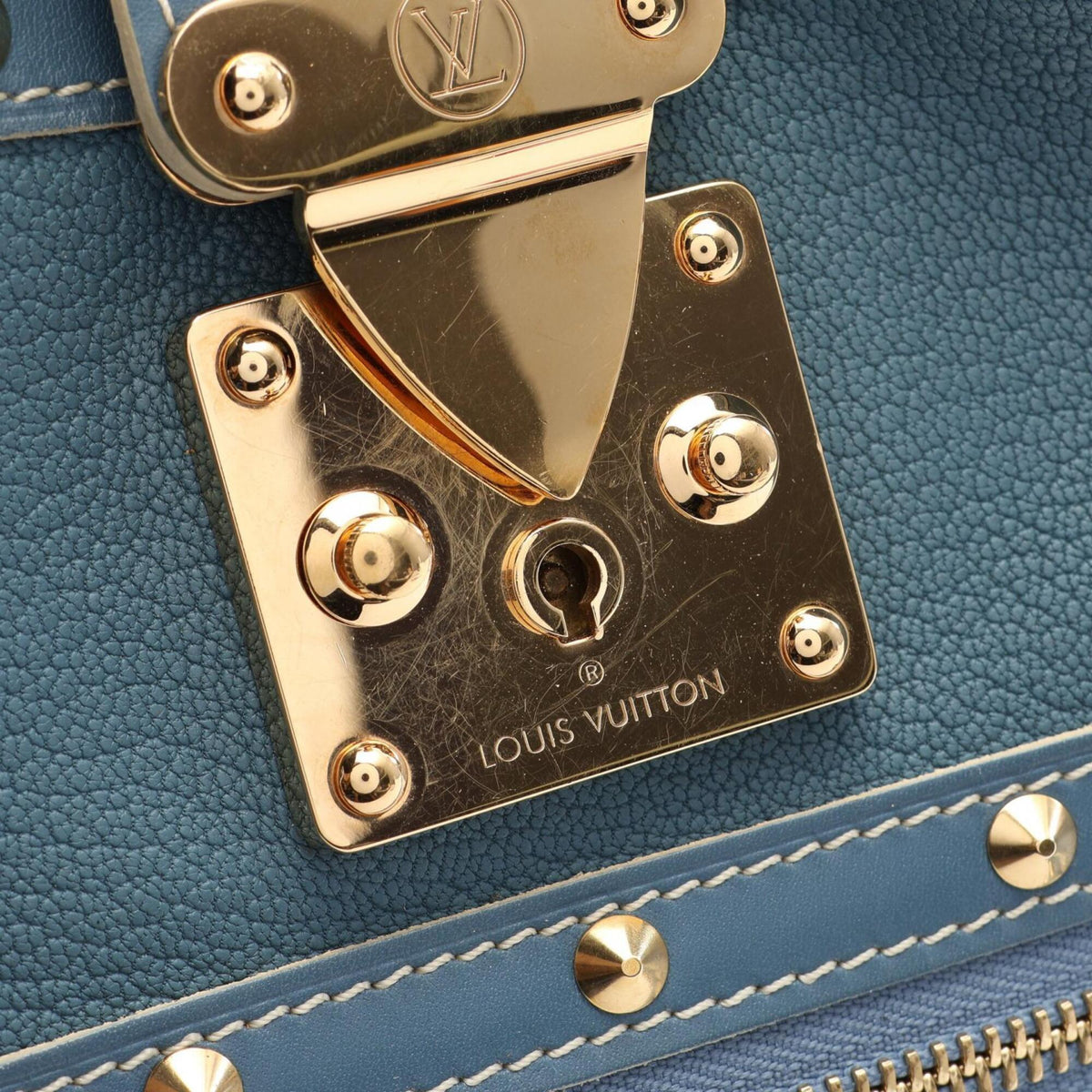 Louis Vuitton Blue Suhali Leather Handbag Shoulder Bag (Pre-Owned)