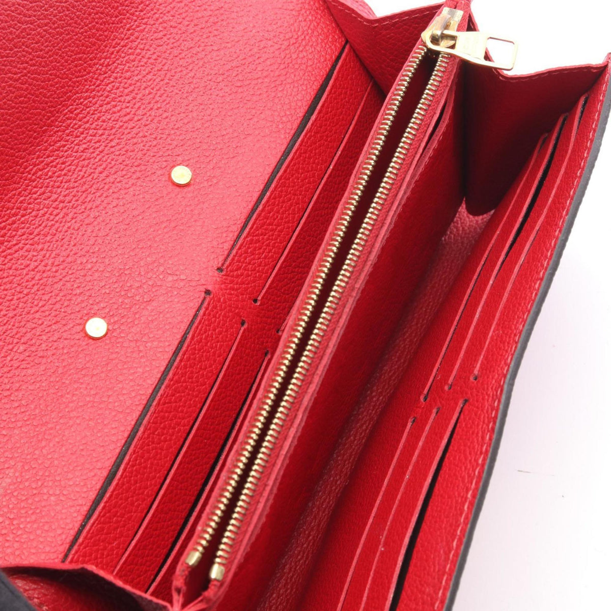Louis Vuitton Red Color Sacrlet Monogram Empreinte Long Wallet (Bi-Fold) (Pre-Owned)