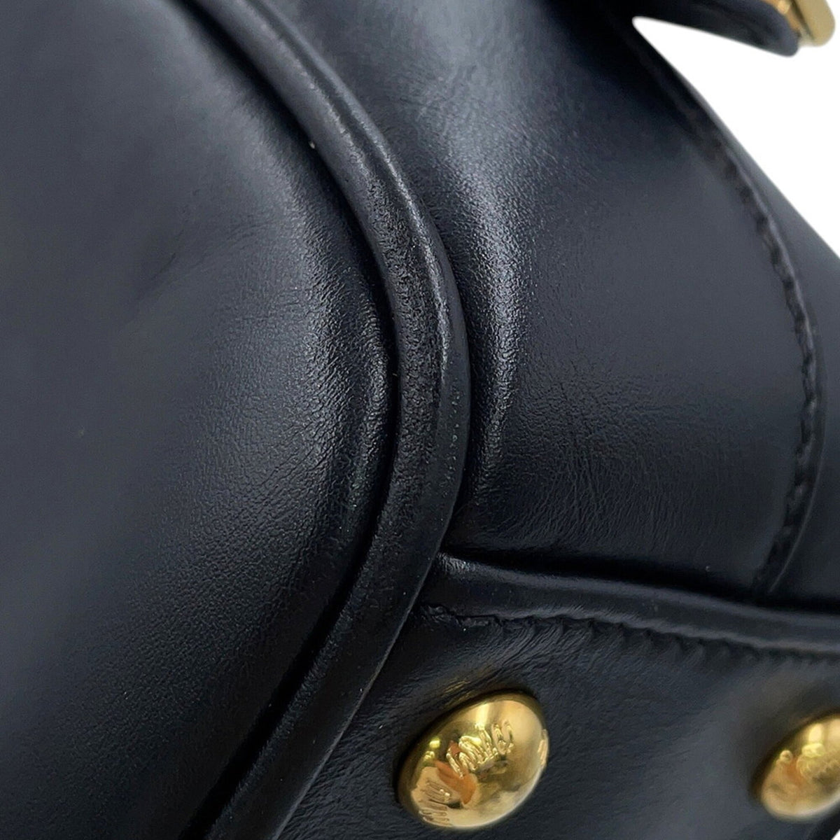 Miu Miu Black Leather Handbag Shoulder Bag (Pre-Owned)