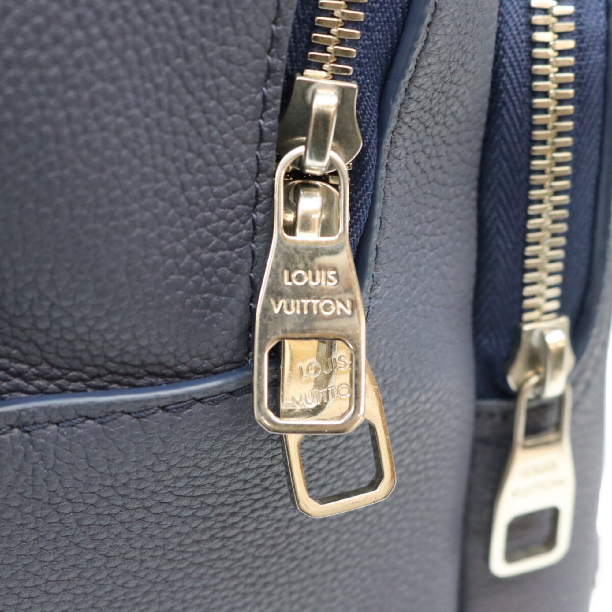 Louis Vuitton Navy Leather Backpack (Pre-Owned)