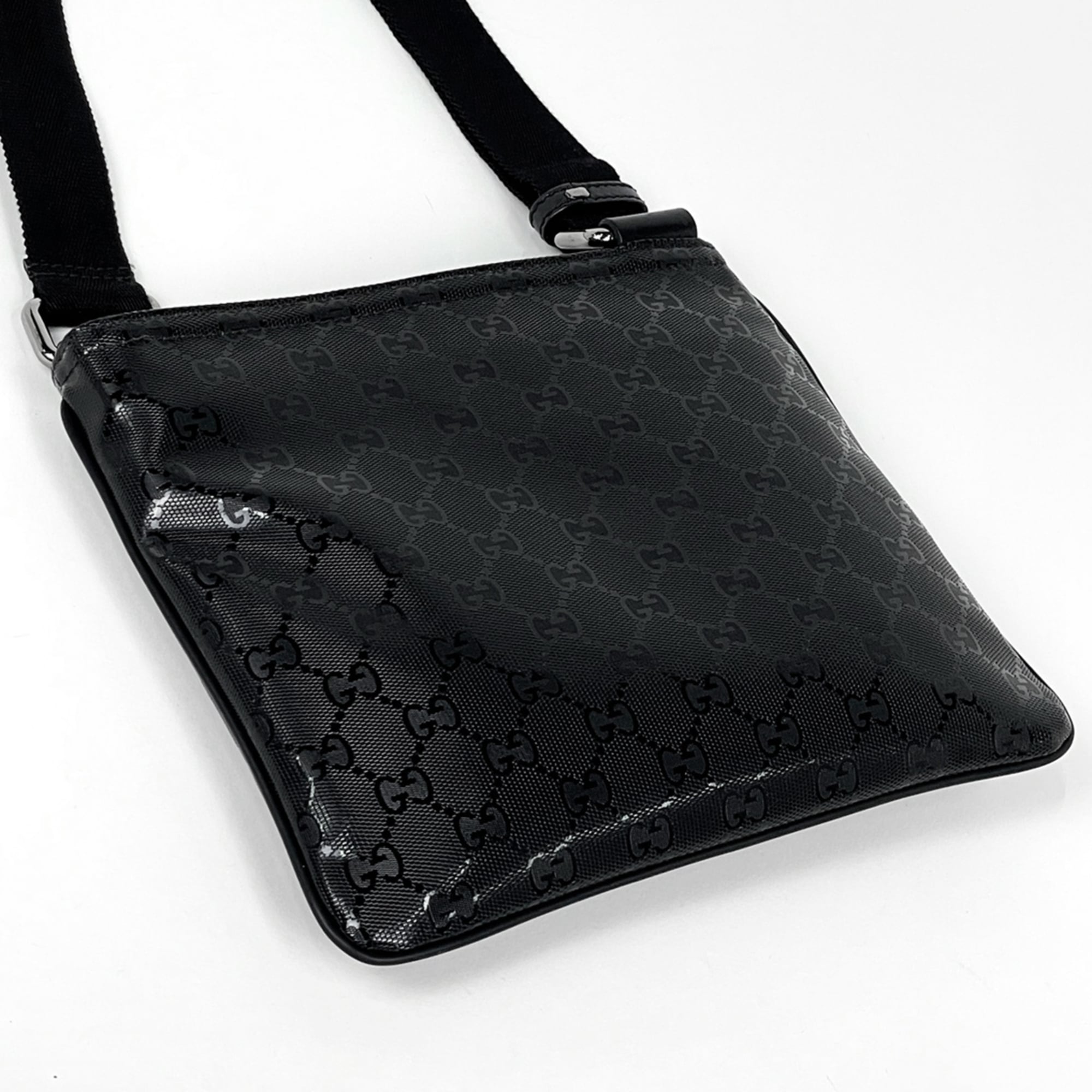 Gucci Black Coated Canvas Shoulder Bag (Pre-Owned)