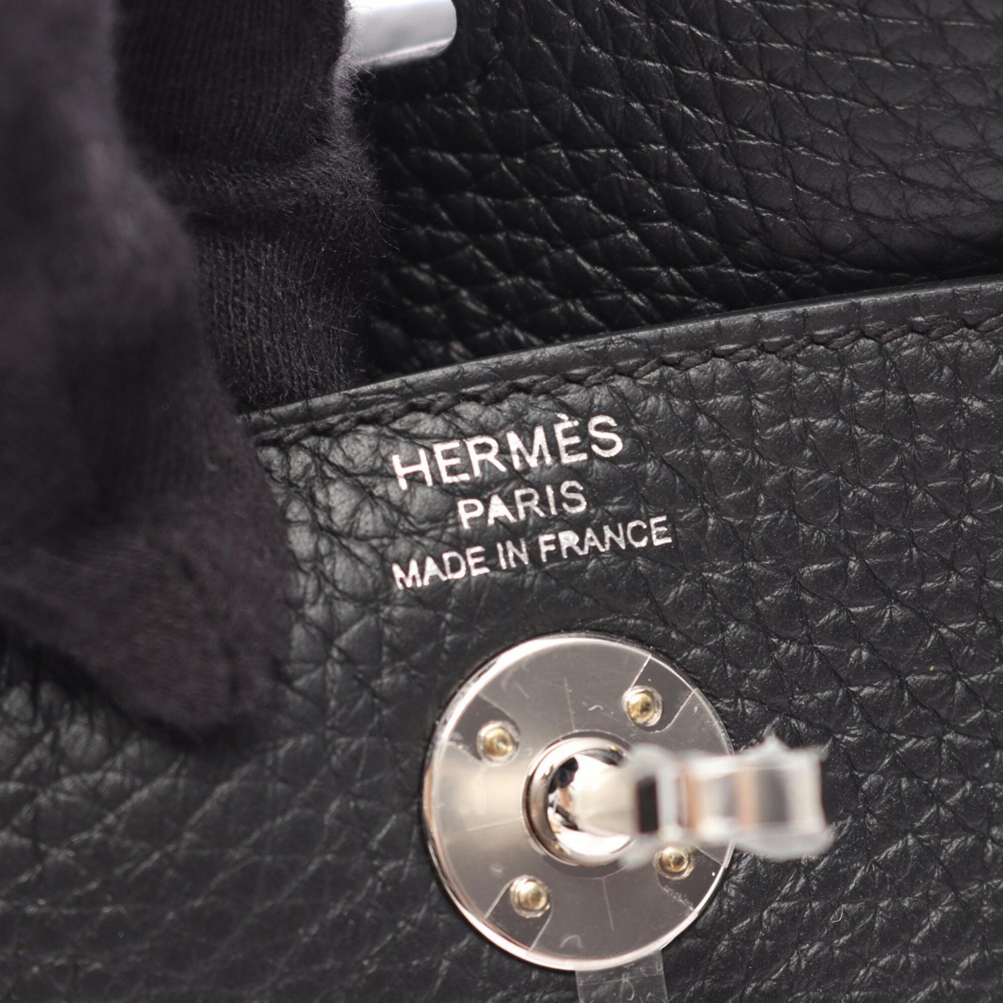 Hermes Black Taurillon Clemence Leather Handbag Shoulder Bag (Pre-Owned)