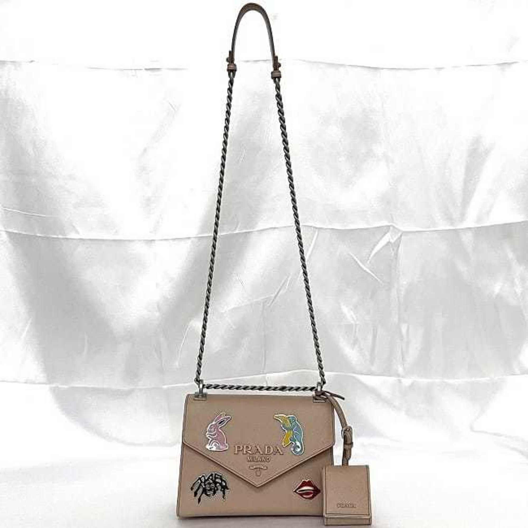 Prada Beige Saffiano Shoulder Bag (Pre-Owned)