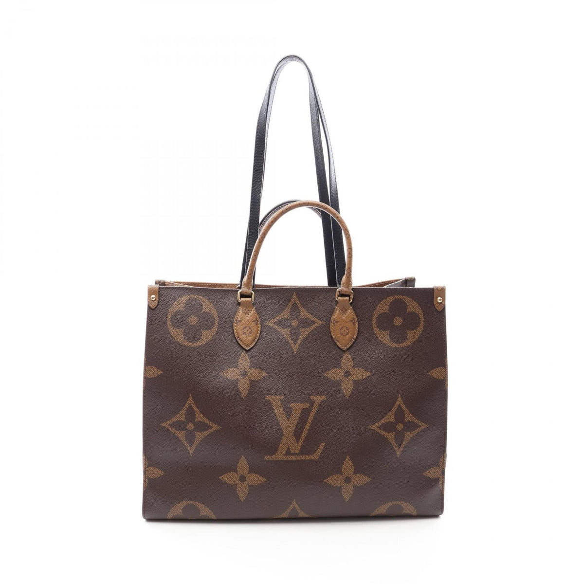 Louis Vuitton Brown Coated Canvas Leather Handbag Shoulder Bag (Pre-Owned)
