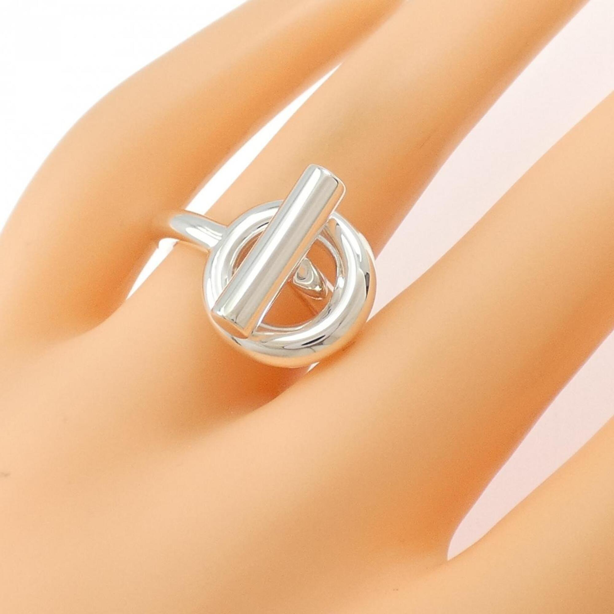 Hermes Silver 925 Band Ring (Pre-Owned)