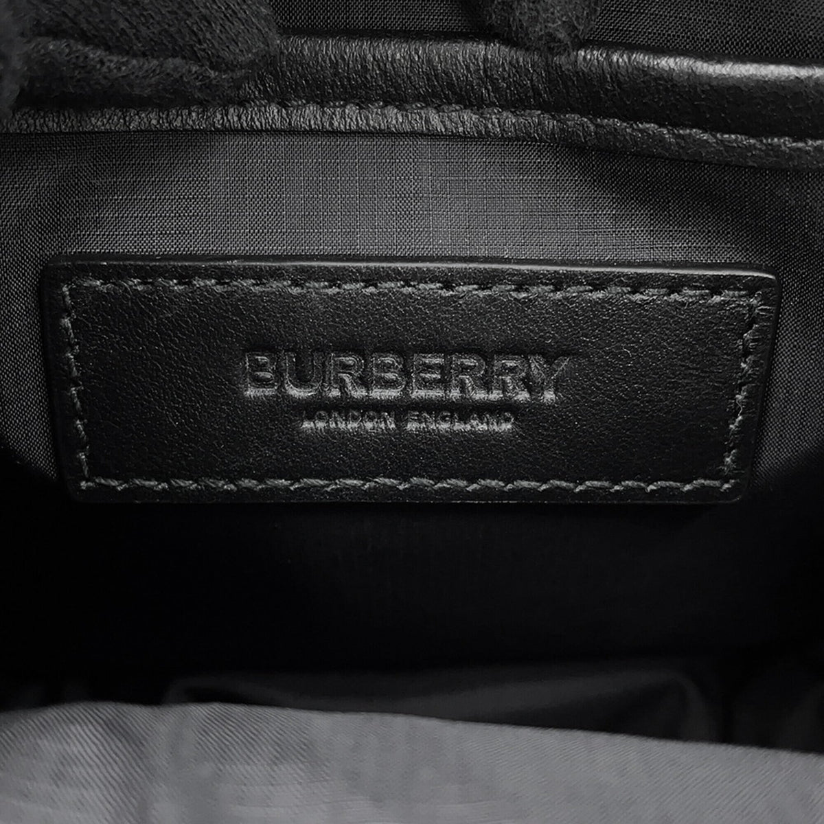 Burberry Black Nylon Leather Handbag Shoulder Bag (Pre-Owned)