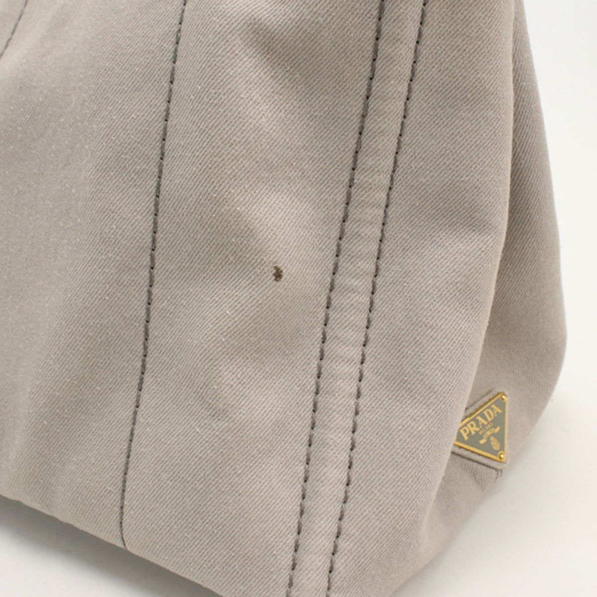 Prada Gray Canvas Tote Bag (Pre-Owned)