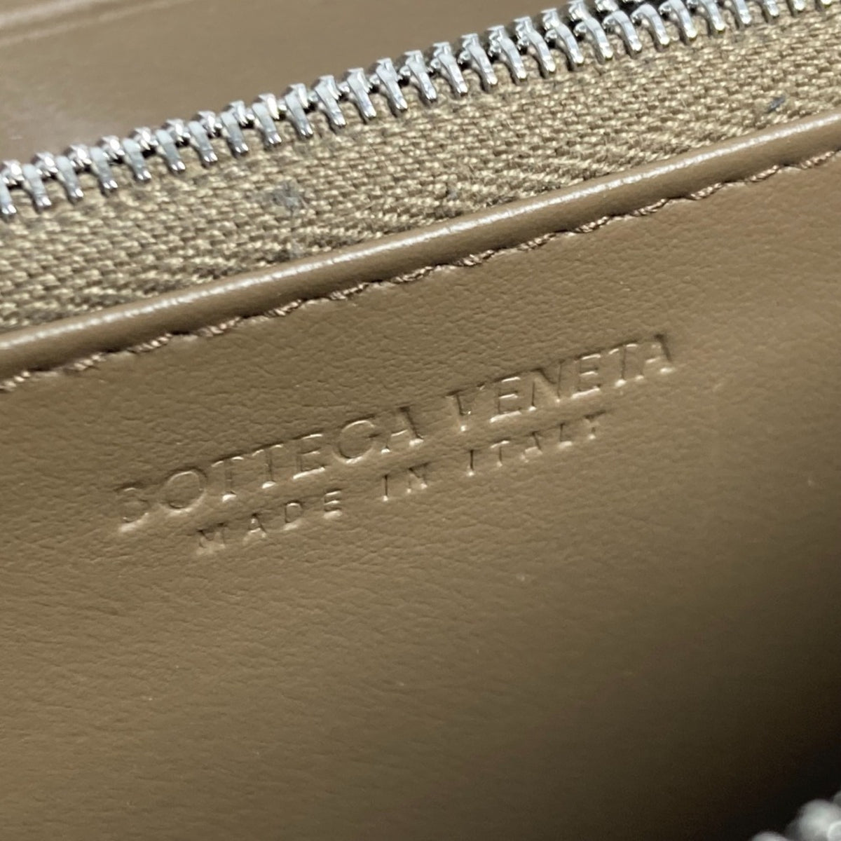 Bottega Veneta Blue Brown Leather Long Wallet (Bi-Fold) (Pre-Owned)