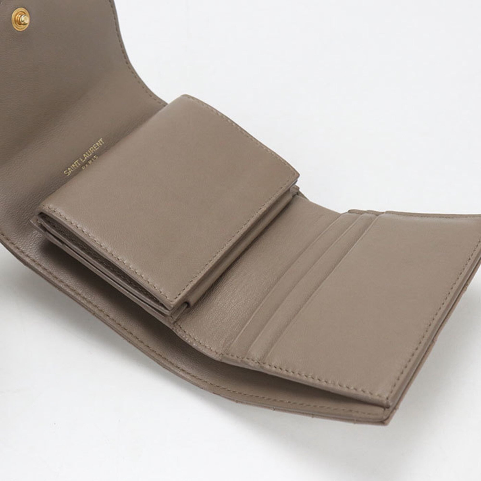 Saint Laurent Brown Leather Wallet (Tri-Fold) (Pre-Owned)