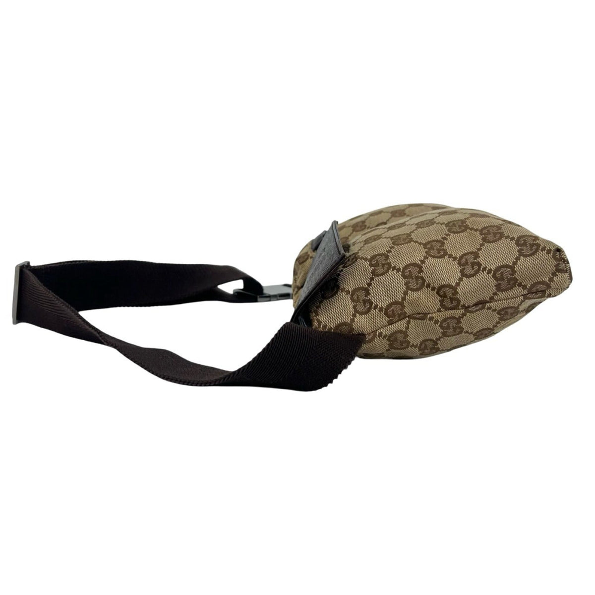 Gucci Brown Canvas Leather Pouch Shoulder Bag Sling Bag (Pre-Owned)