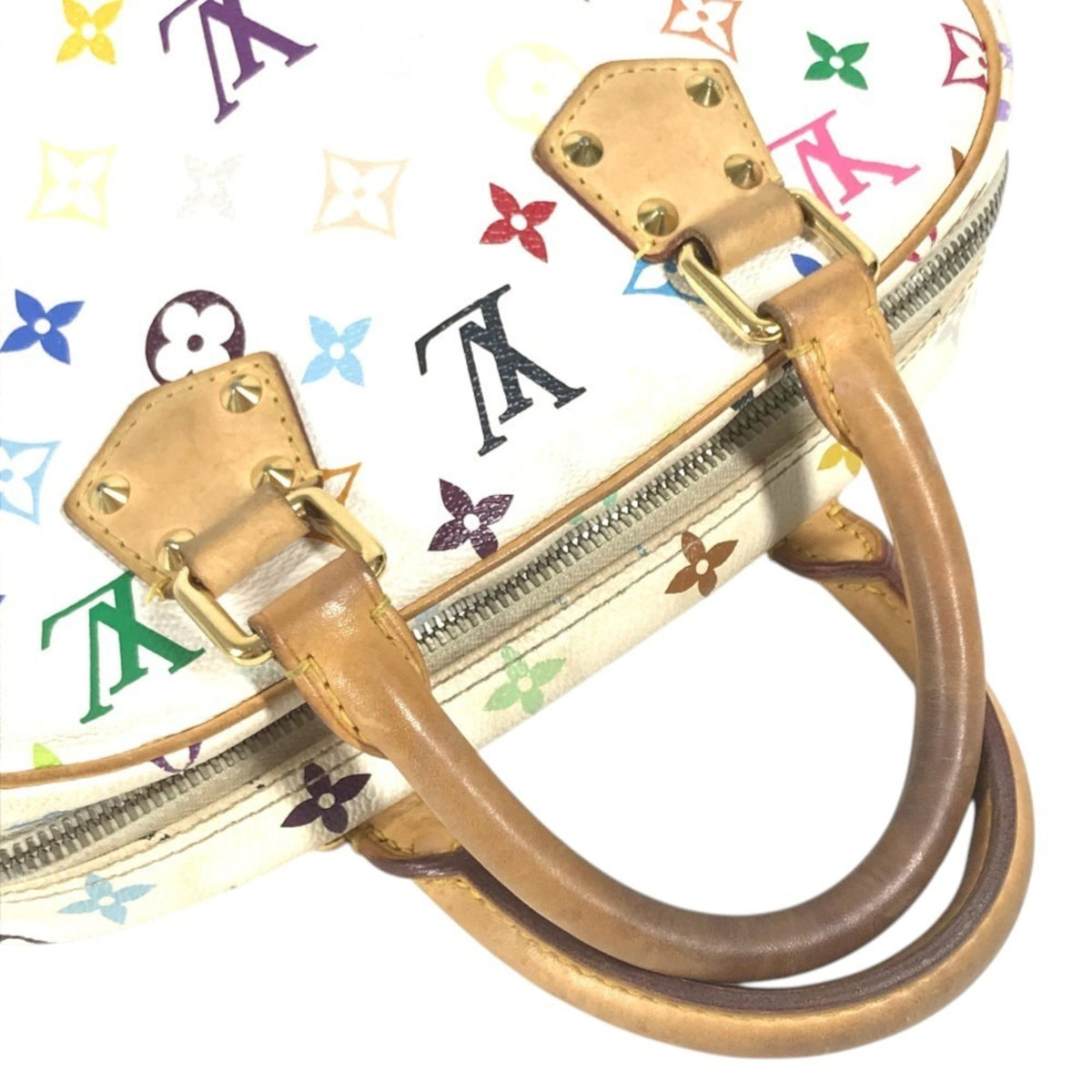 Louis Vuitton White Monogram Multicolore Boston Bag Handbag (Pre-Owned)