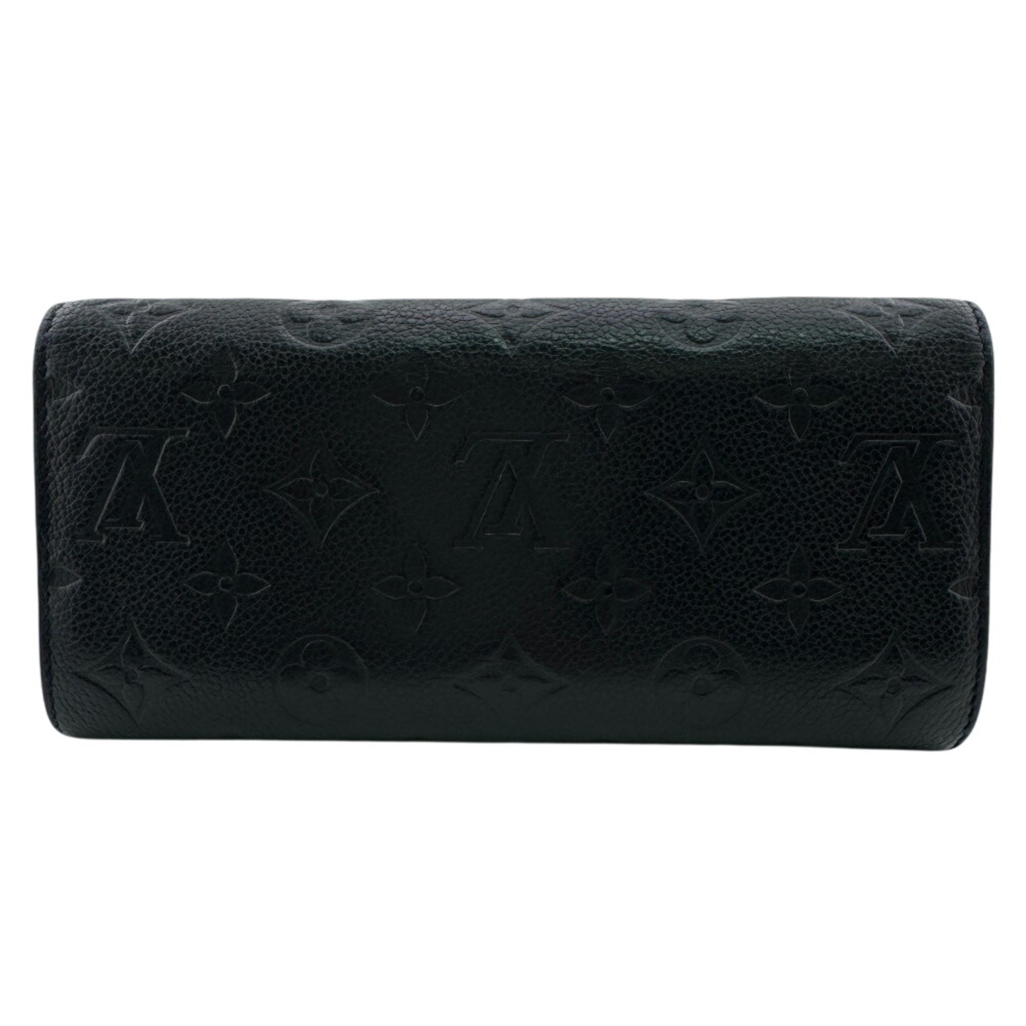 Louis Vuitton Monogram Empreinte Black Noir Leather Long Wallet (Bi-Fold) (Pre-Owned)