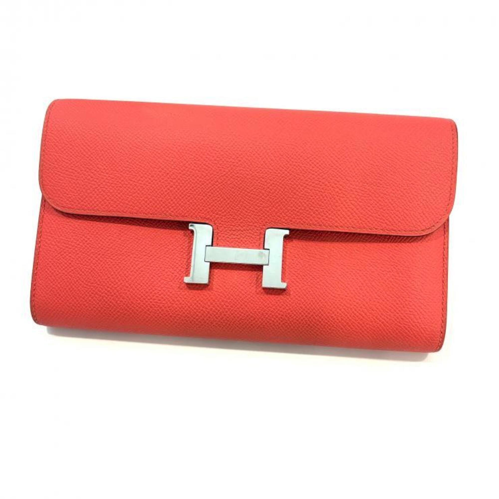 Hermes Pink Epsom Leather Long Wallet (Bi-Fold) (Pre-Owned)