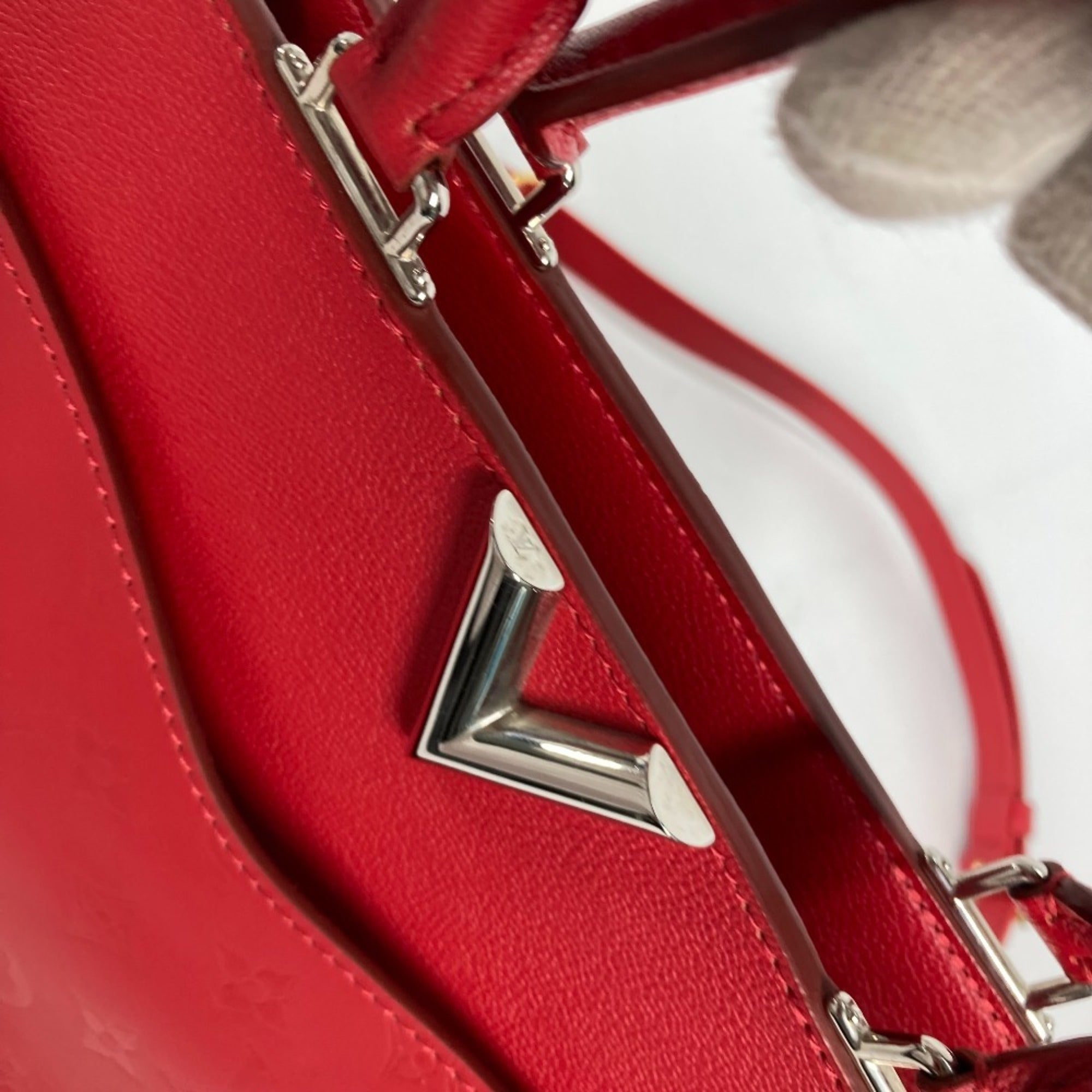 Louis Vuitton Monogram Red Color Ruby Monogram Handbag Shoulder Bag Tote Bag (Pre-Owned)