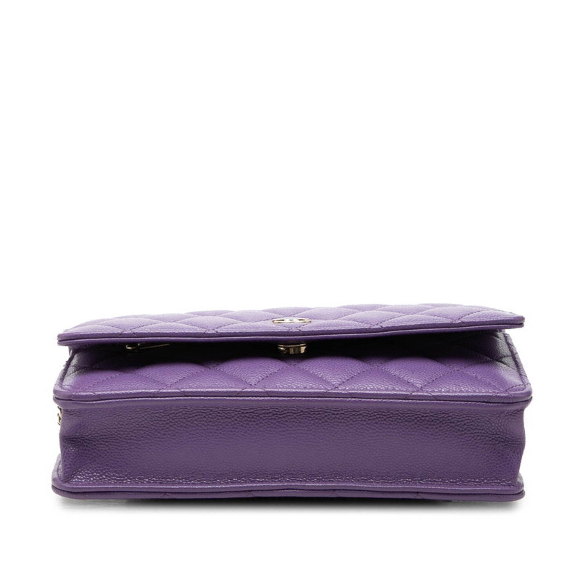 Chanel Matelasse Gold Purple Grained Calfskin Shoulder Bag (Pre-Owned)
