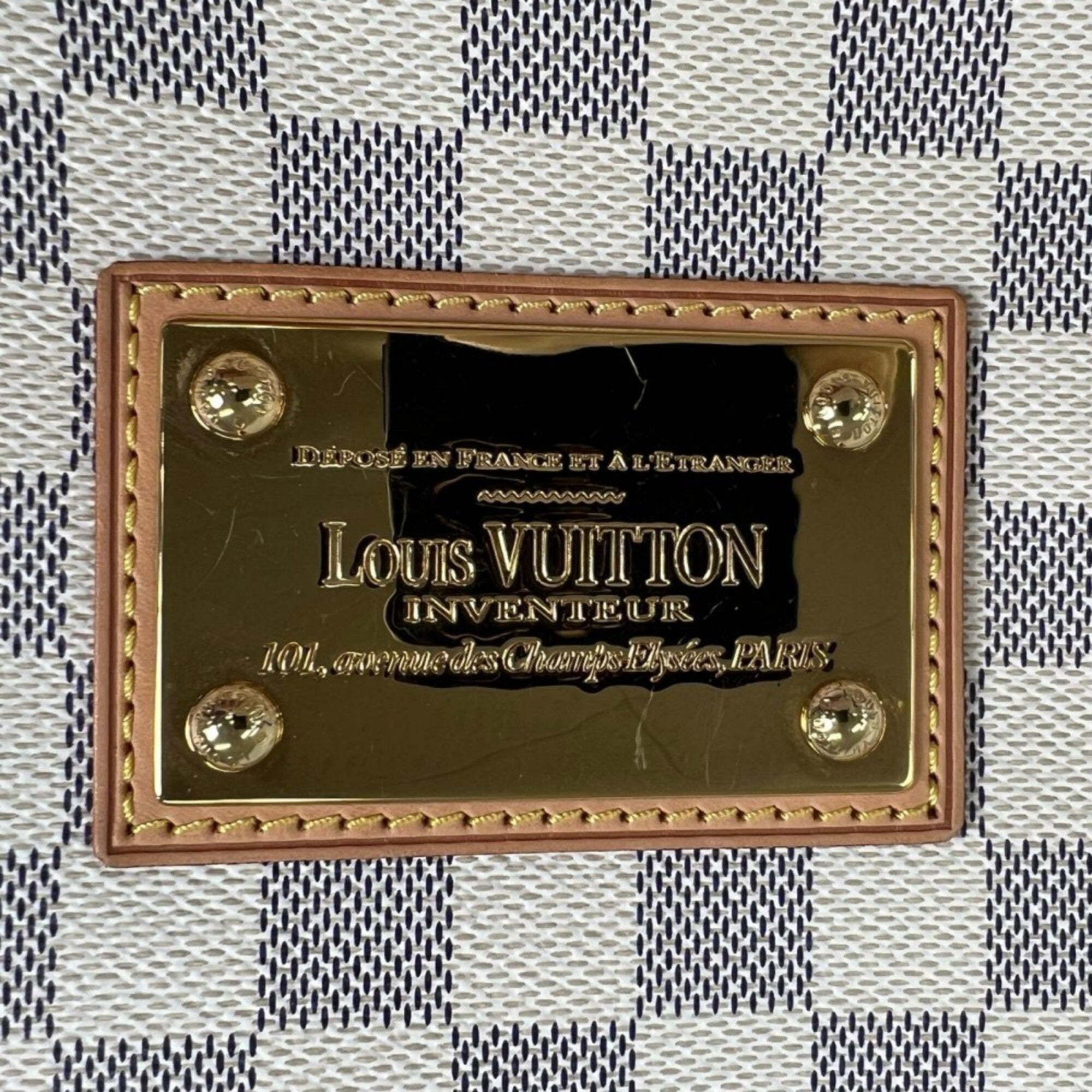 Louis Vuitton White Damier Azur Canvas Shoulder Bag (Pre-Owned)