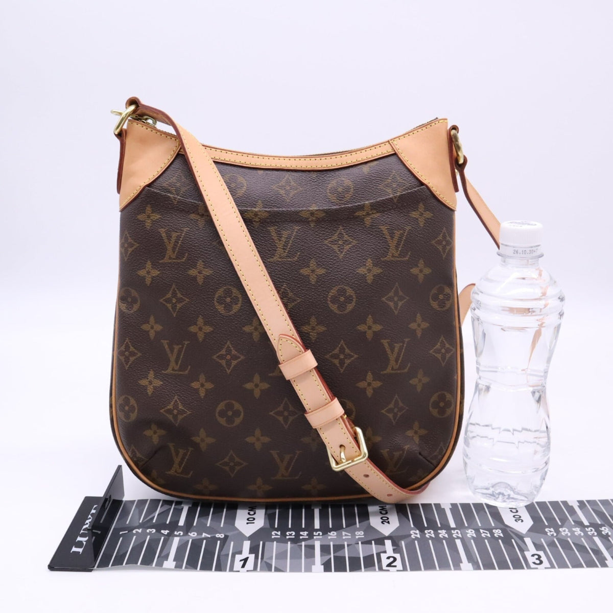 Louis Vuitton Beige Brown Coated Canvas Leather Shoulder Bag (Pre-Owned)