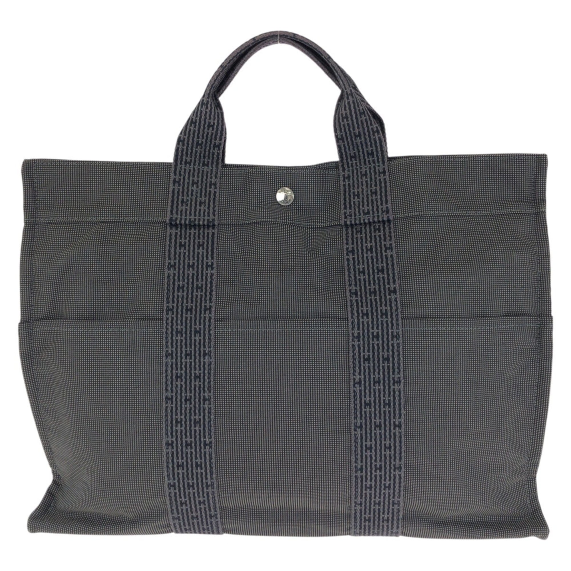 Hermes Gray Polyamide Polyester Handbag Tote Bag (Pre-Owned)
