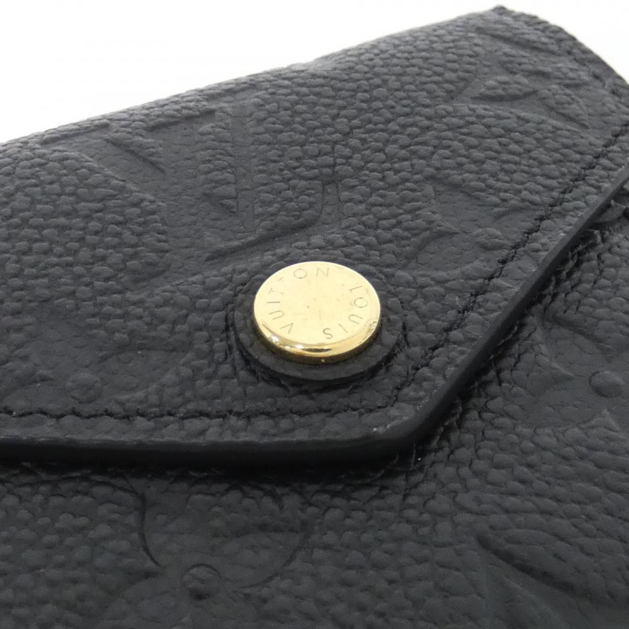 Louis Vuitton Black Leather Wallet (Tri-Fold) (Pre-Owned)