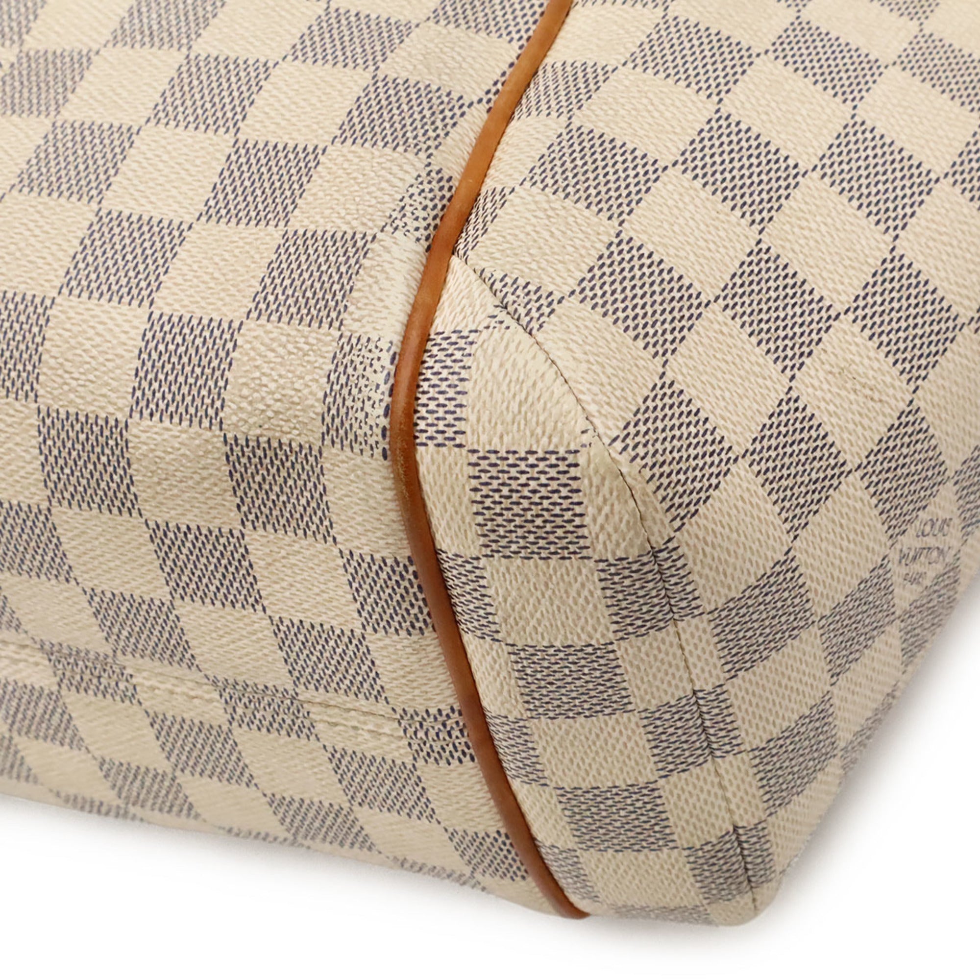 Louis Vuitton Ivory Damier Azur Canvas Shoulder Bag Tote Bag (Pre-Owned)
