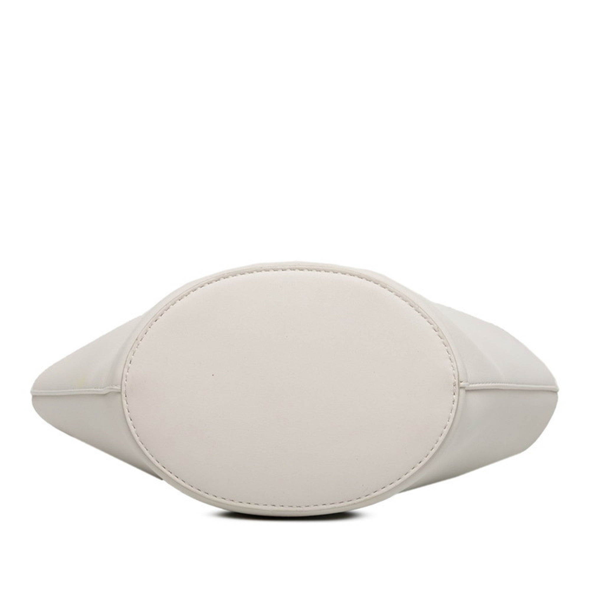 Bottega Veneta White Leather Basket Shoulder Bag Tote Bag (Pre-Owned)