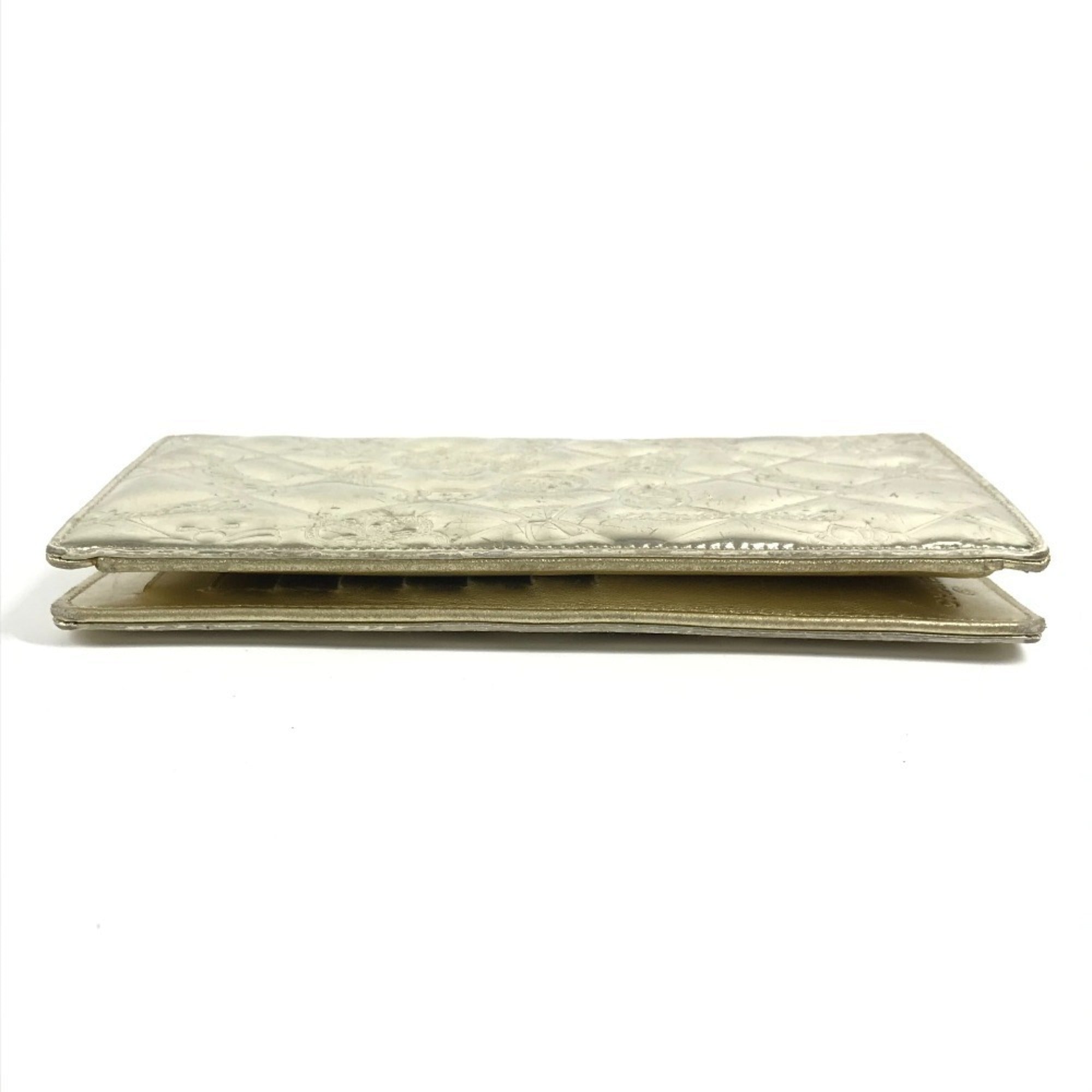 Chanel Gold Leather Long Wallet (Bi-Fold) (Pre-Owned)