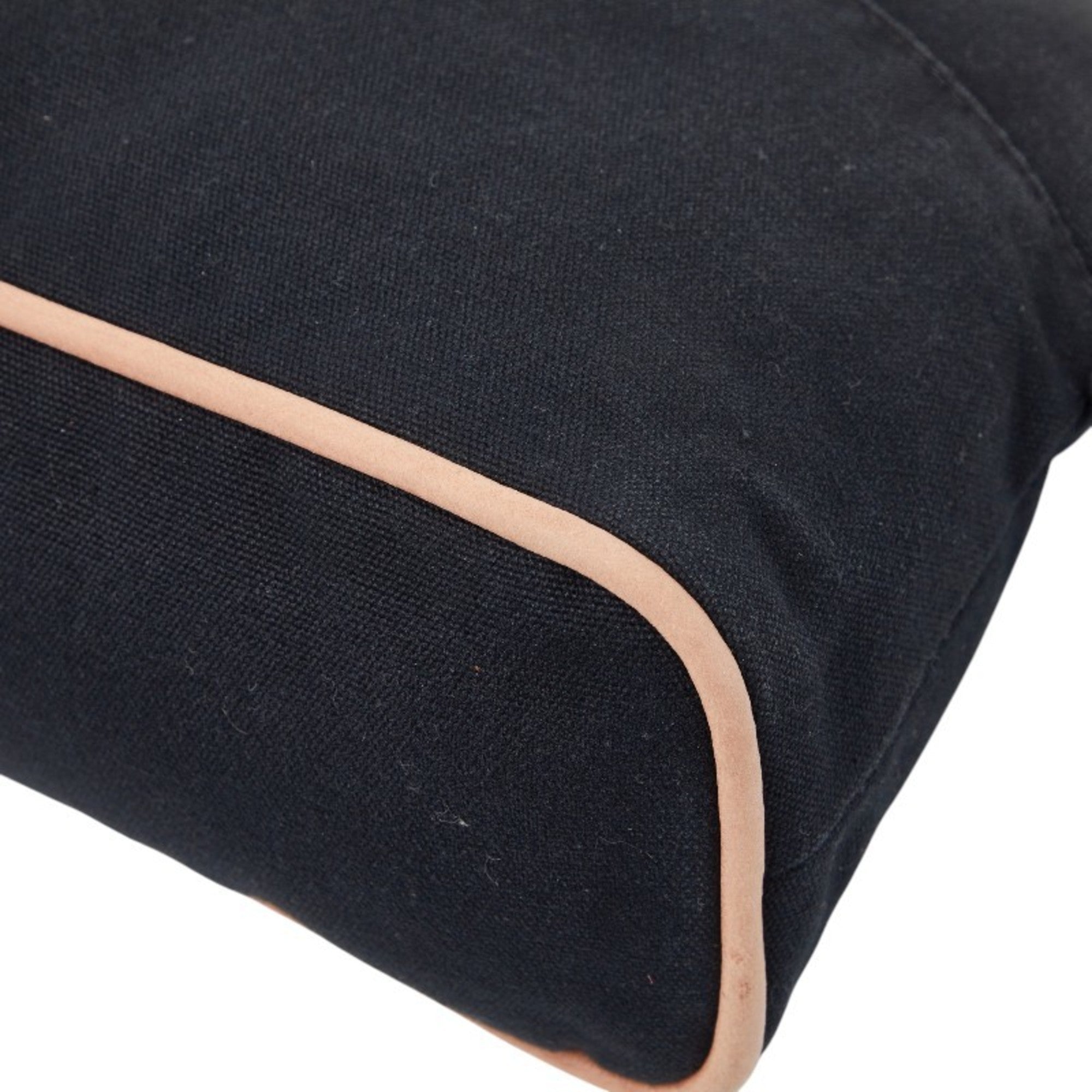 Hermes Bolide Black Canvas Leather Pouch (Pre-Owned)