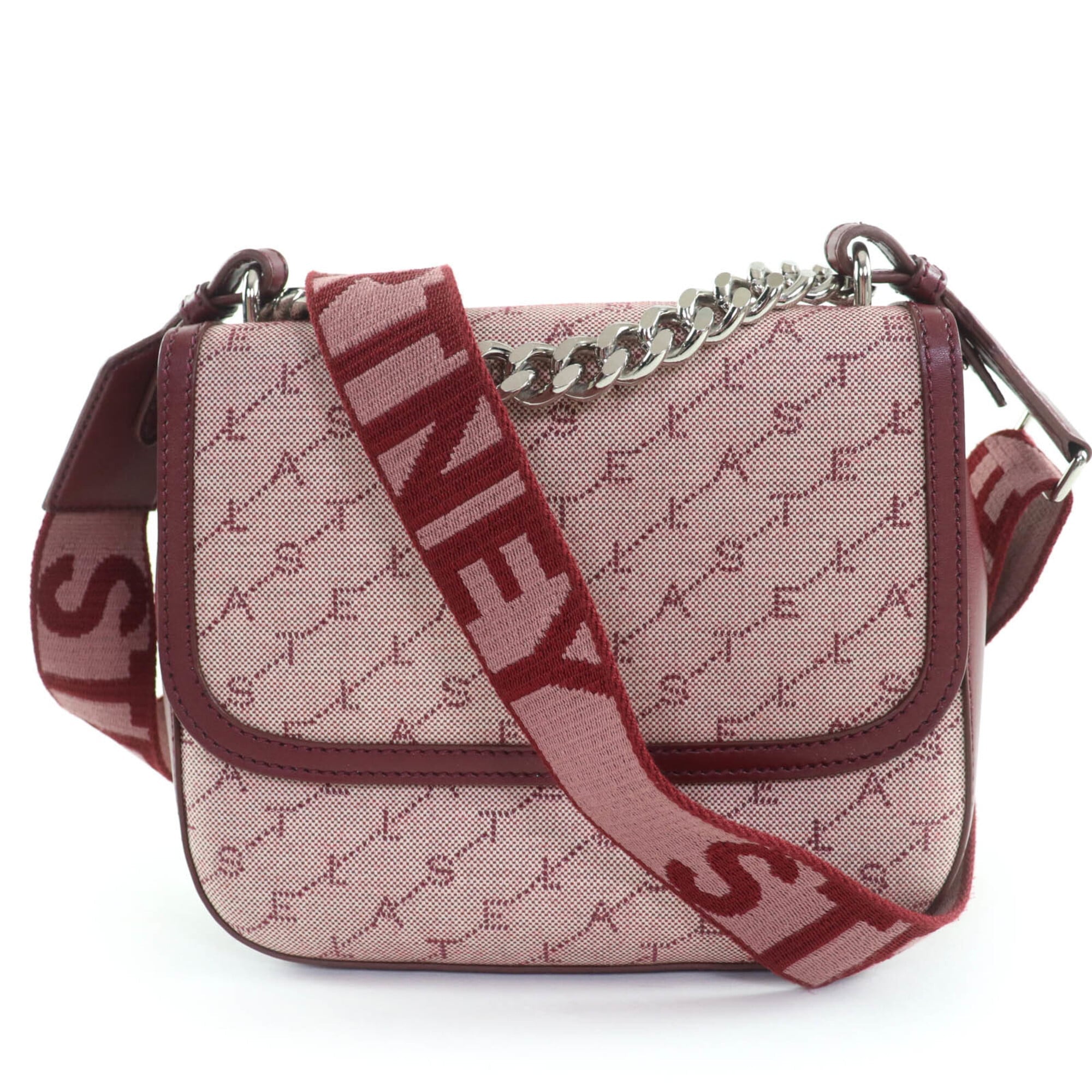 Stella Mccartney Bordeaux Canvas Leather Shoulder Bag (Pre-Owned)