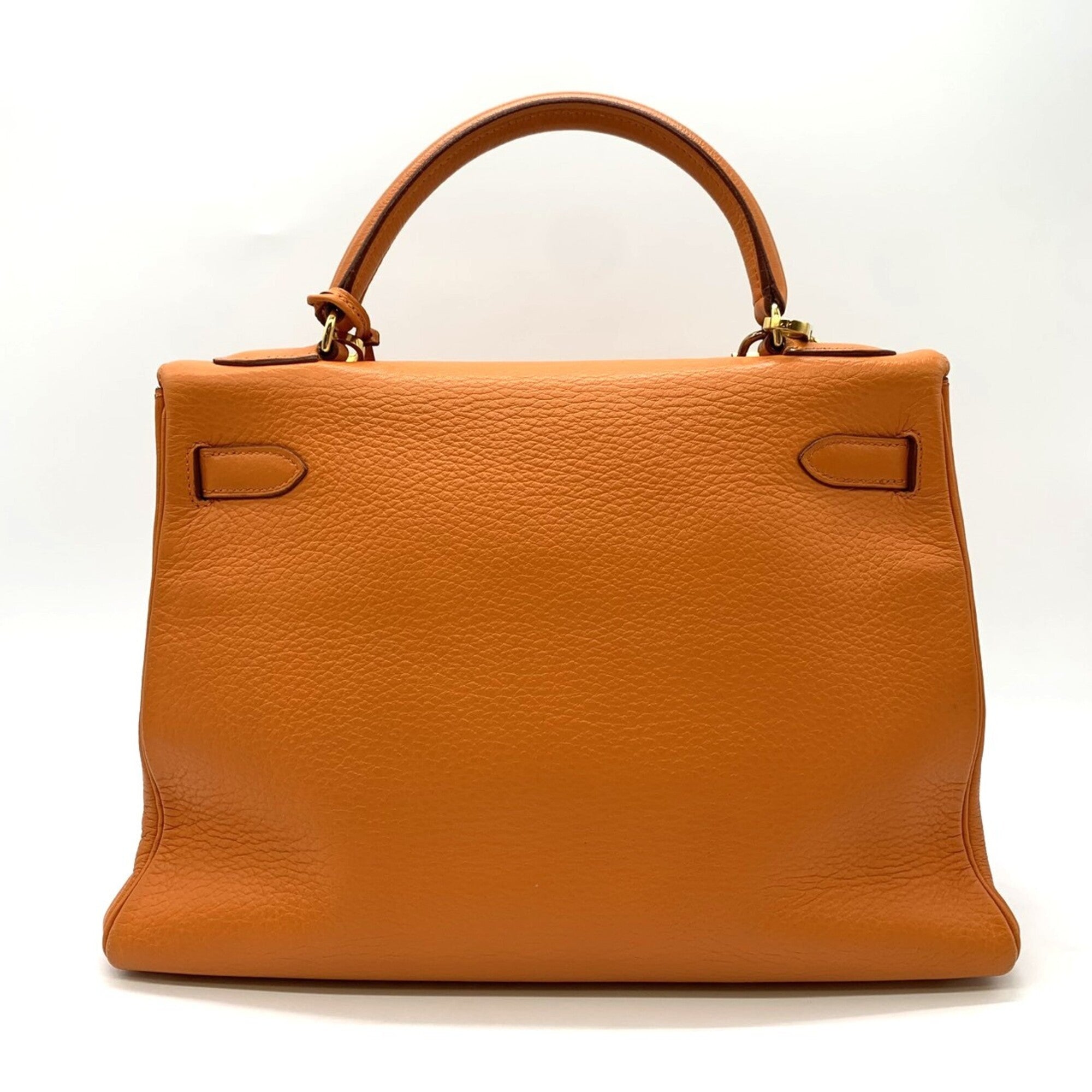 Hermes Orange Taurillon Clemence Leather Handbag (Pre-Owned)