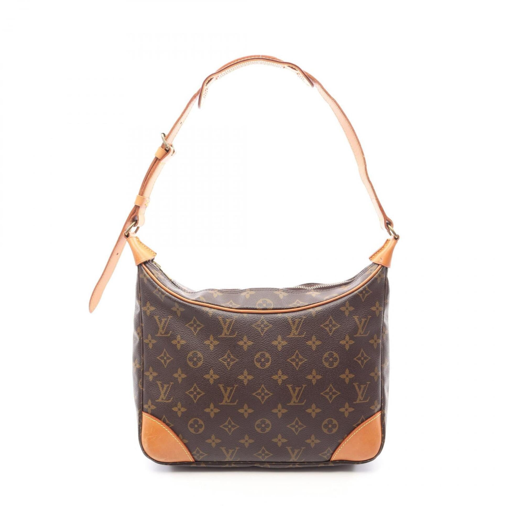 Louis Vuitton Brown Coated Canvas Leather Handbag Shoulder Bag (Pre-Owned)