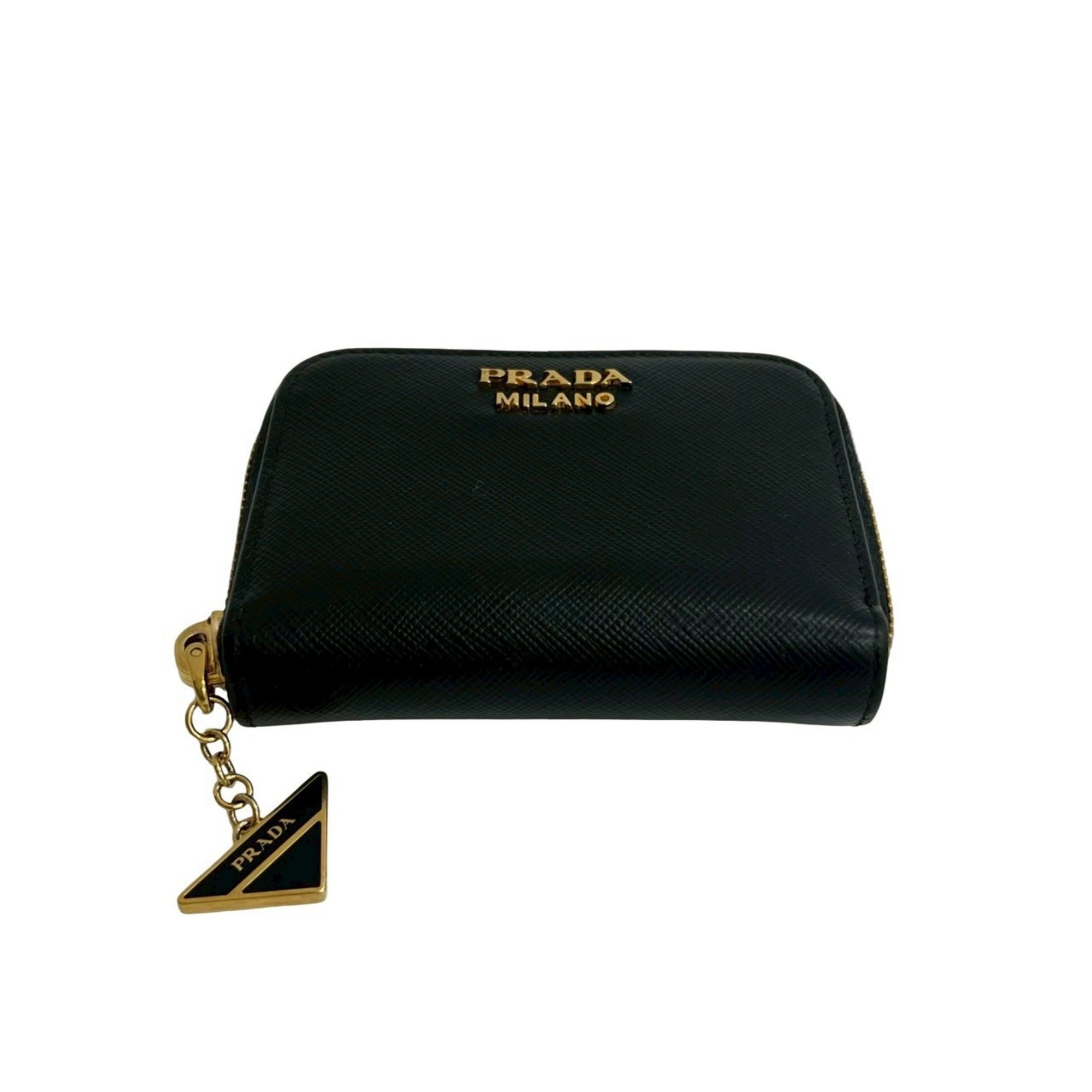 Prada Black Leather Coin Purse/Coin Case (Pre-Owned)