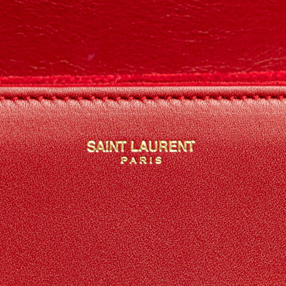 Saint Laurent Red Color Leather Shoulder Bag (Pre-Owned)