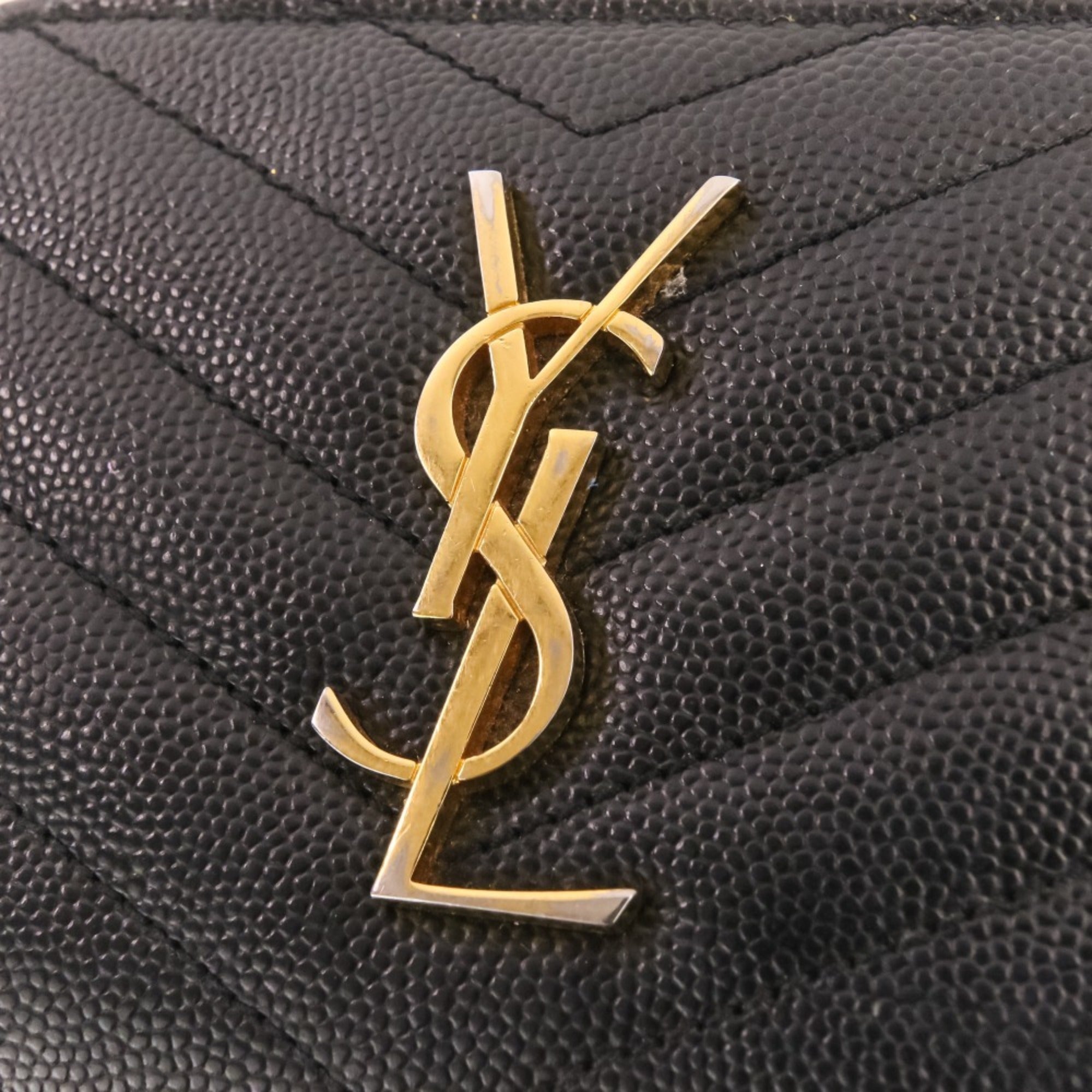 Yves Saint Laurent Black Leather Wallet (Bi-Fold) (Pre-Owned)