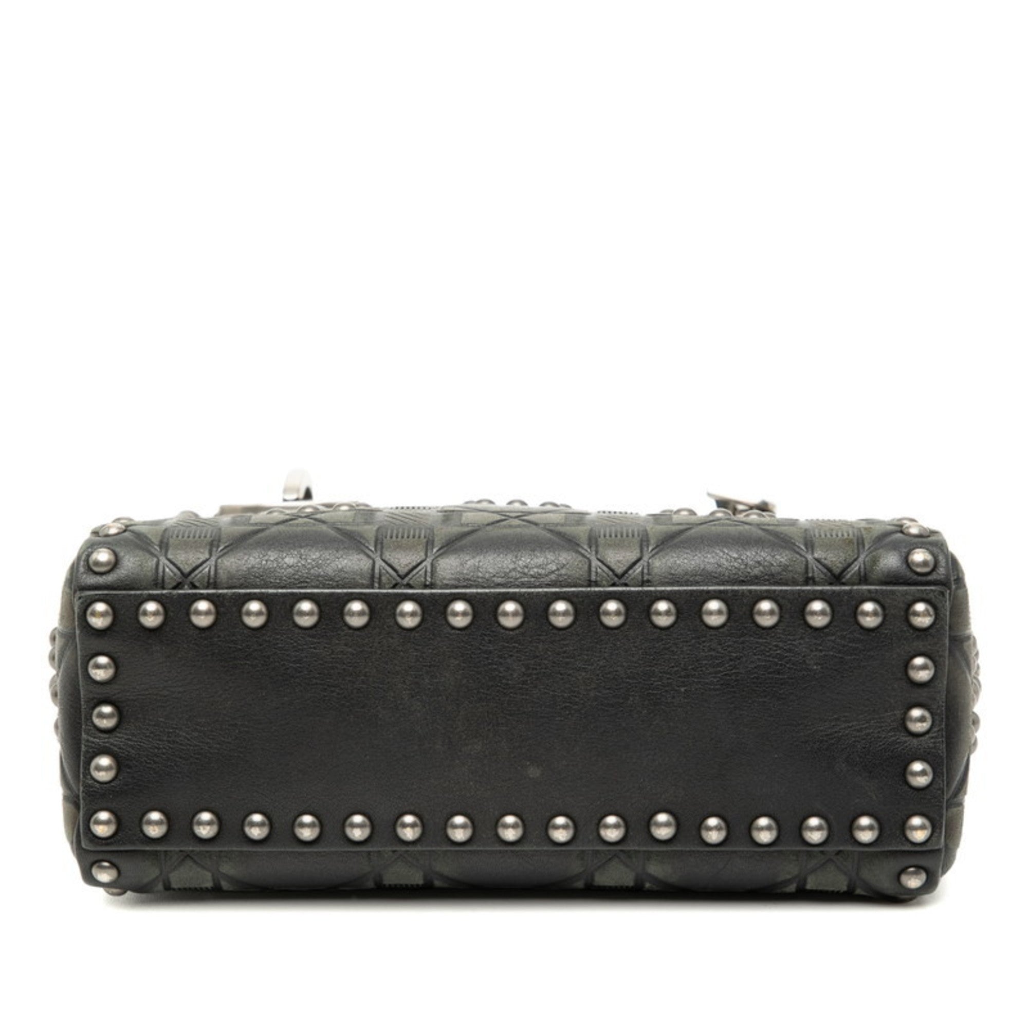Christian Dior Black Leather Handbag Shoulder Bag (Pre-Owned)