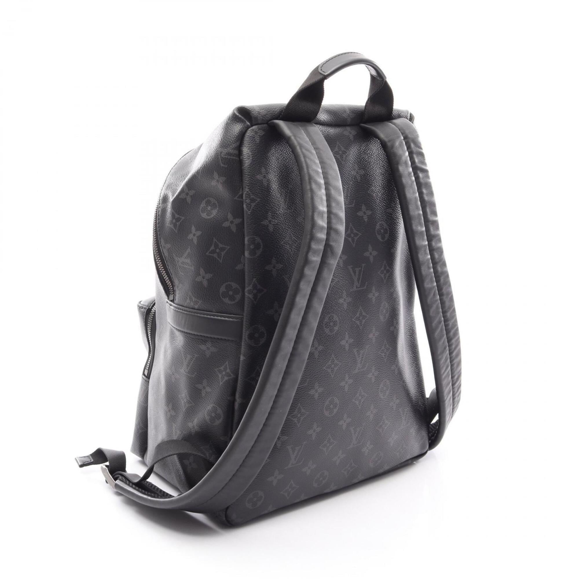 Louis Vuitton Black Coated Canvas Leather Backpack Handbag (Pre-Owned)