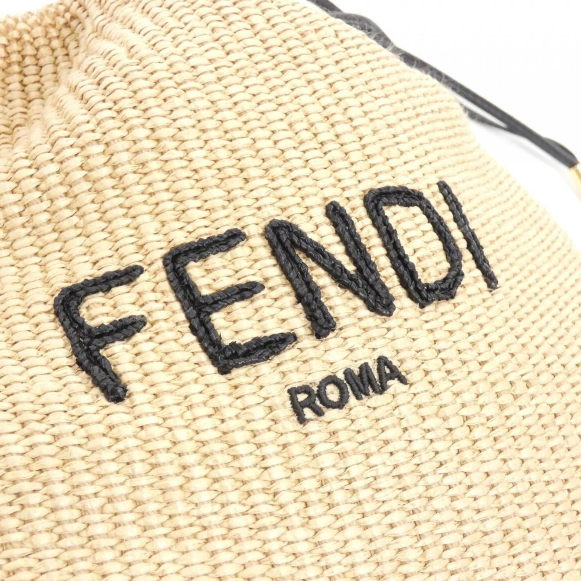 Fendi Beige Straw Shoulder Bag (Pre-Owned)