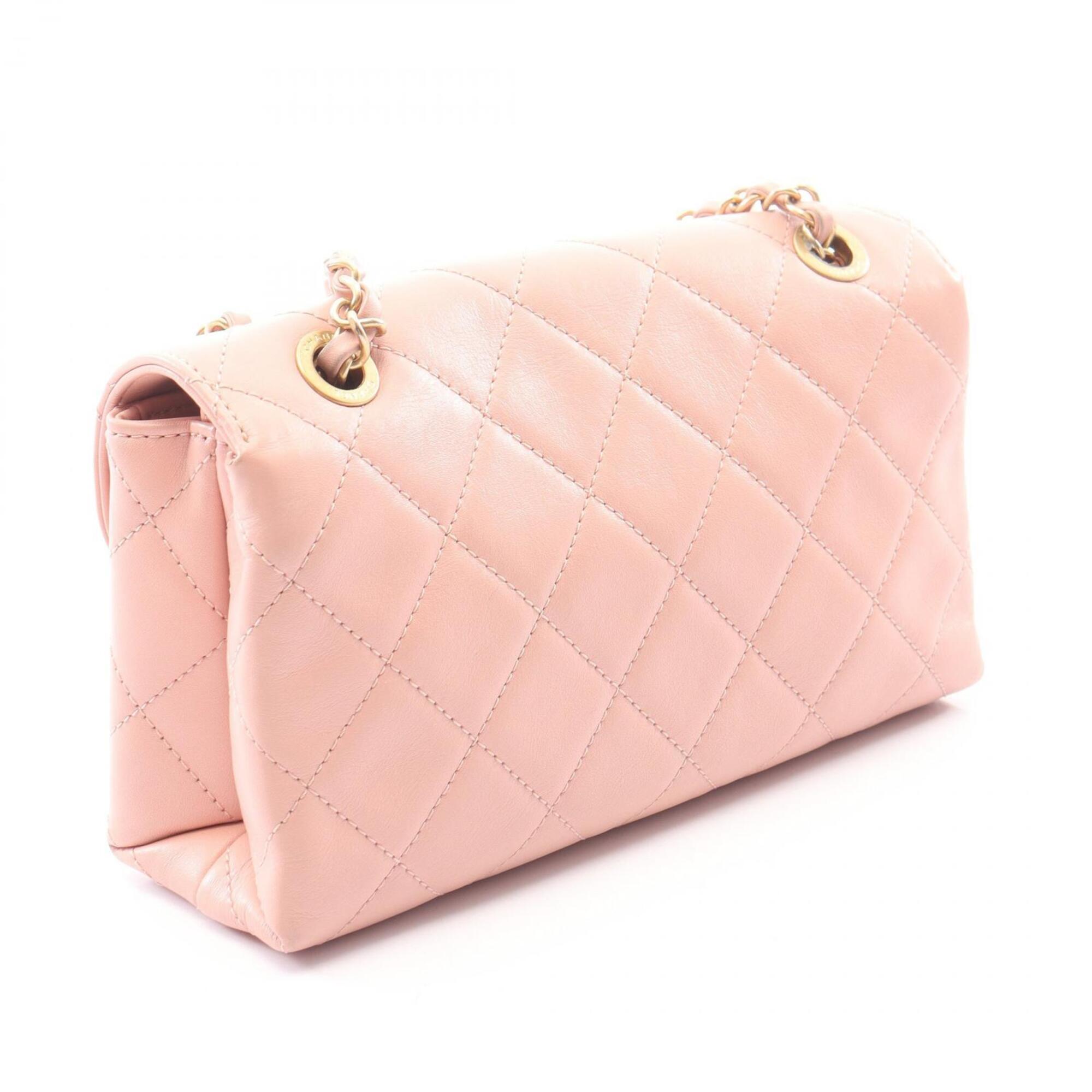 Chanel Pink Leather Handbag Shoulder Bag (Pre-Owned)
