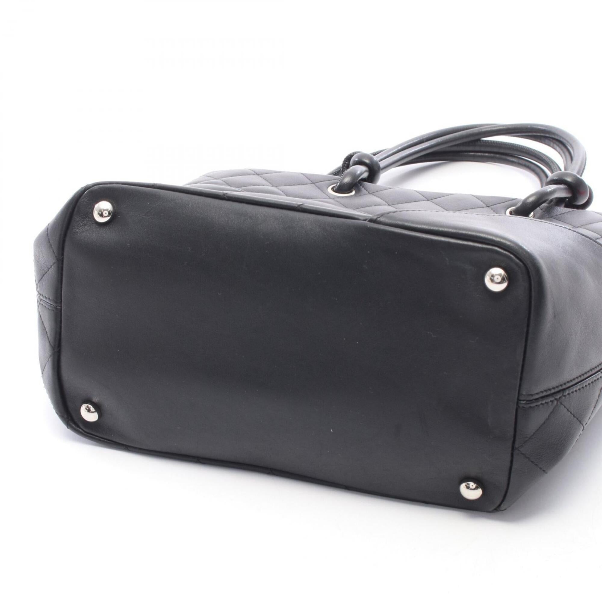 Chanel Black Leather Handbag Tote Bag (Pre-Owned)