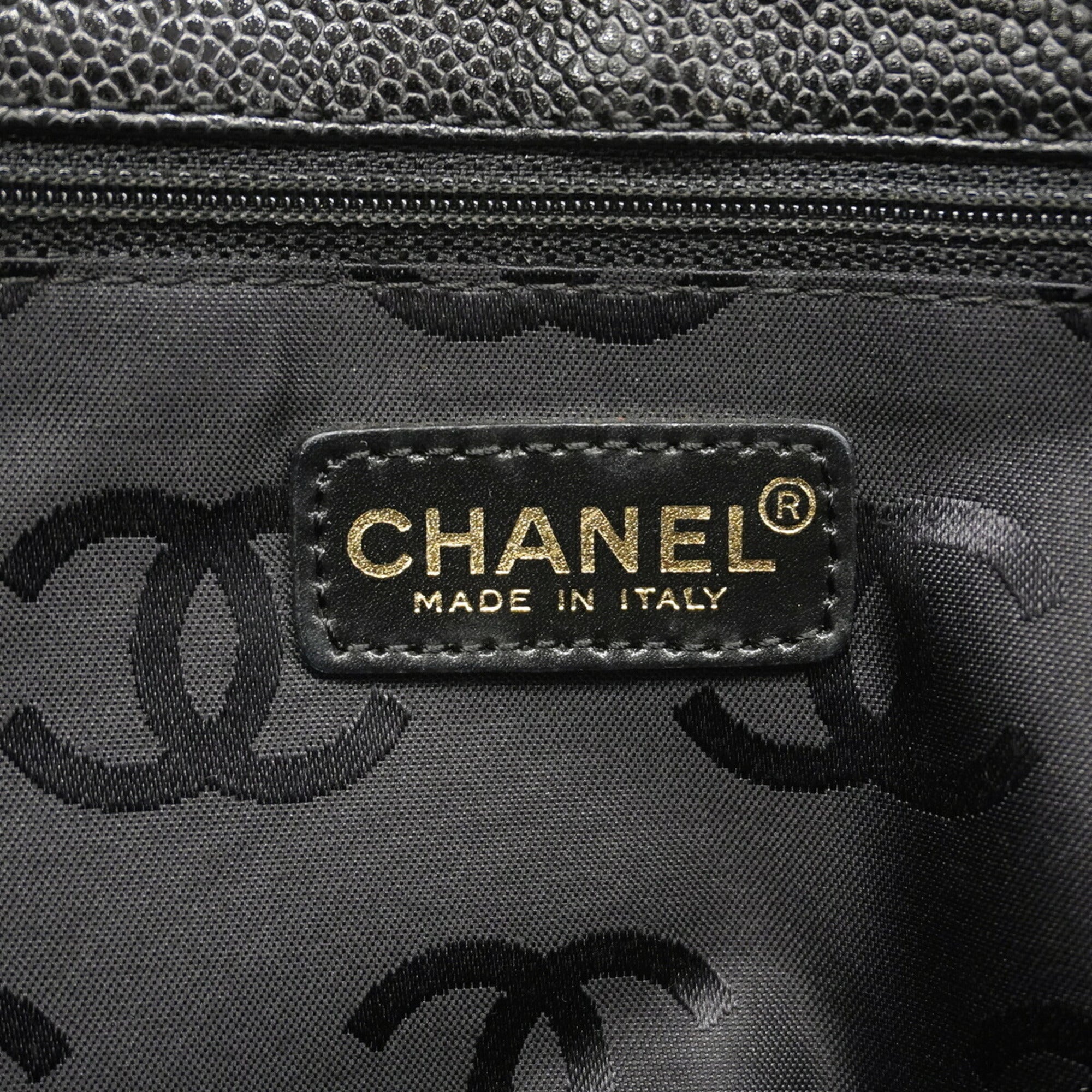 Chanel Black Grained Calfskin Tote Bag (Pre-Owned)