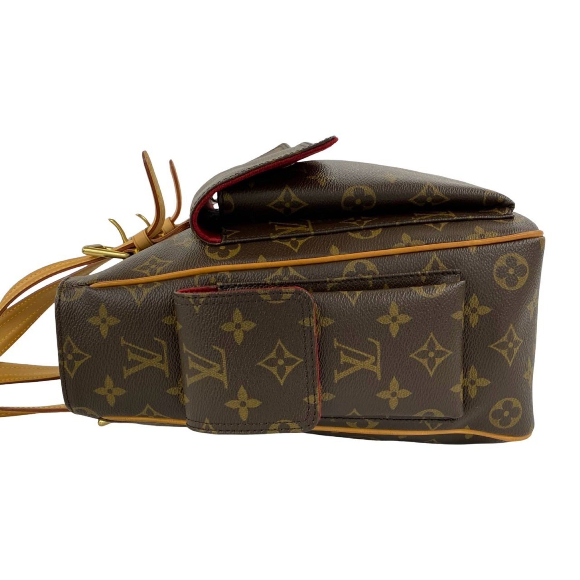 Louis Vuitton Brown Leather Pvc Handbag Tote Bag (Pre-Owned)