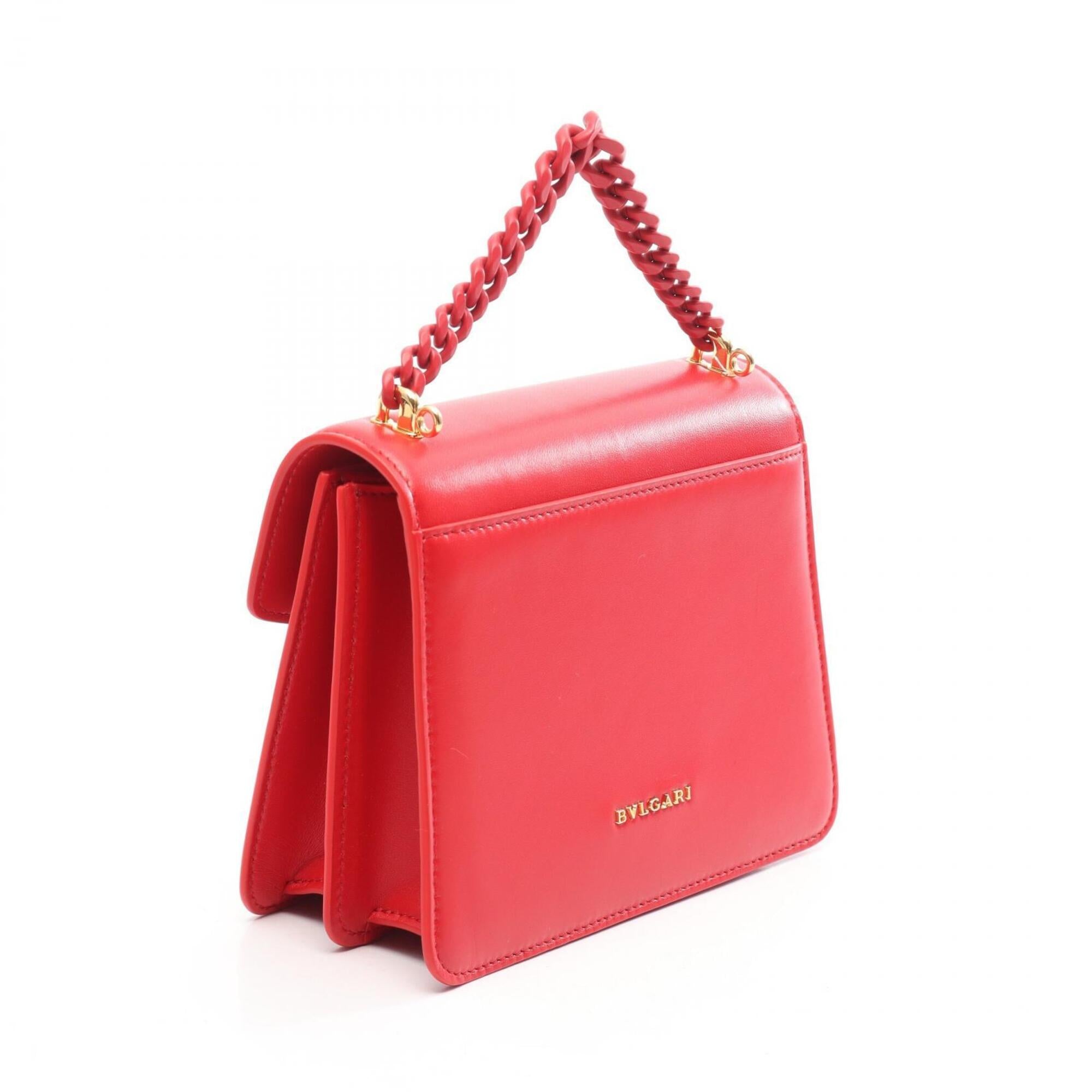 Bvlgari Red Color Leather Handbag (Pre-Owned)