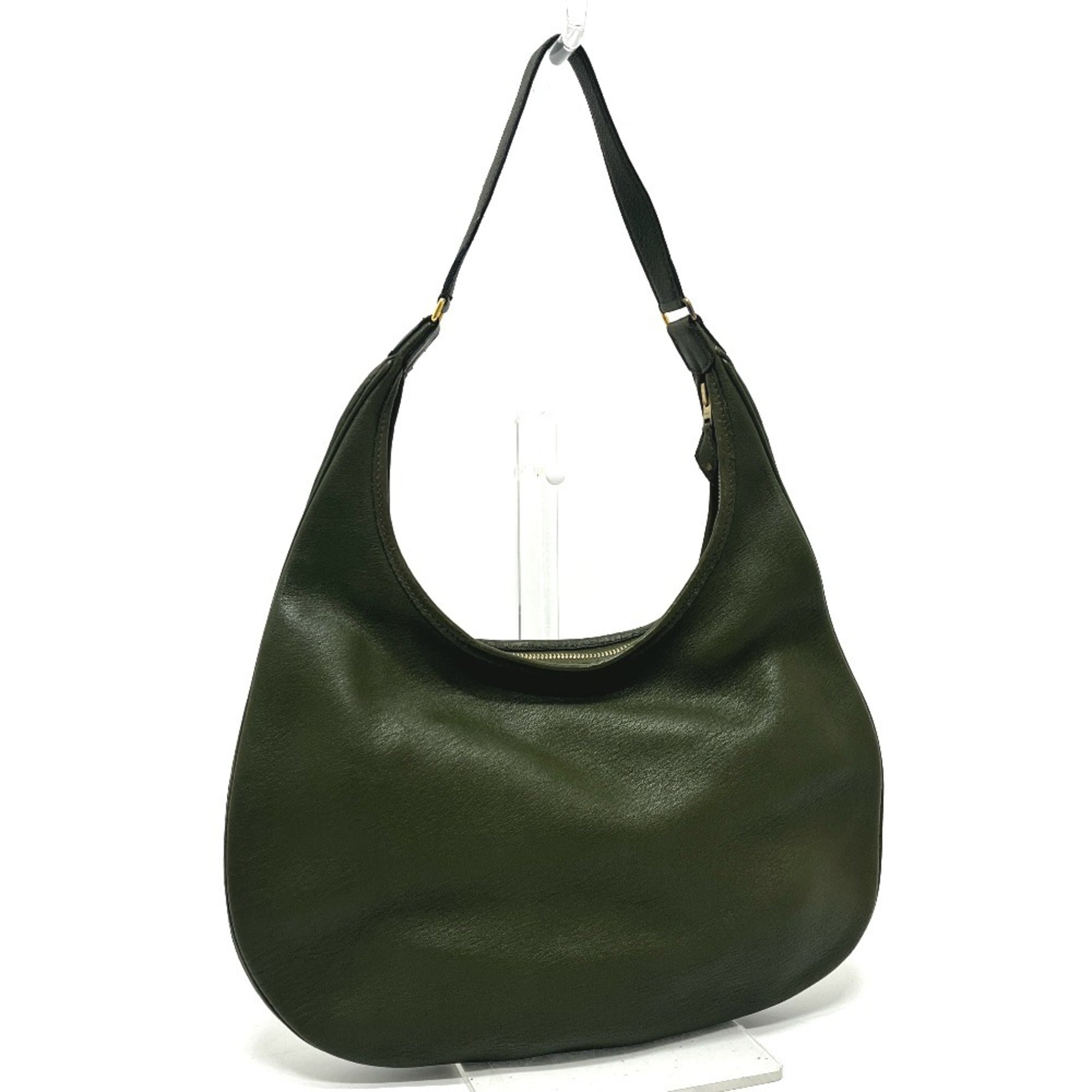 Hermes Khaki Leather Handbag (Pre-Owned)