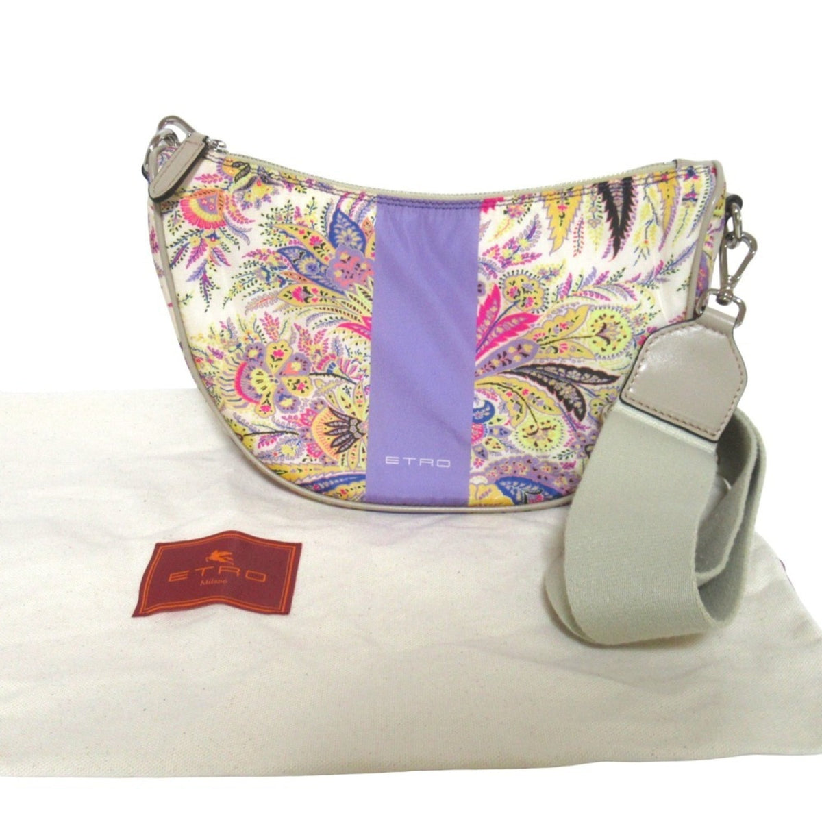 Etro Beige Multi-Color Nylon Shoulder Bag (Pre-Owned)